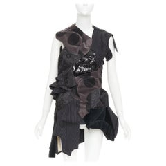 rare COMME DES GARCONS 2009 Runway black patchwork mini skirt