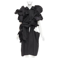 rare COMME DES GARCONS 2019 Runway textured knots deconstructed cut out coat S