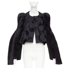 rare COMME DES GARCONS 2019 Runway velvet checkered 4 sleeves 3D cut jacket XS