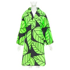 COMME DES GARCONS 2022 – schwarzer, grüner, 2D-Muster-Mantel aus strukturiertem Canvas in Übergröße, Größe S