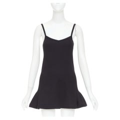 rare CHANEL 04P Sports Vintage CC logo black fleece flared pinafore dress FR36 S