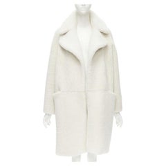 MARTIN GRANT 100% lambskin shearling white oversized Teddy winter coat  FR36 S