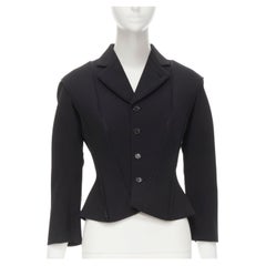 rare JUNYA WATANABE 1999 Runway black neoprene transformable blazer jacket S