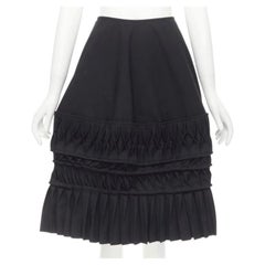 JUNYA WATANABE 1999 Runway Vintage black 3D origami pleated wrap skirt