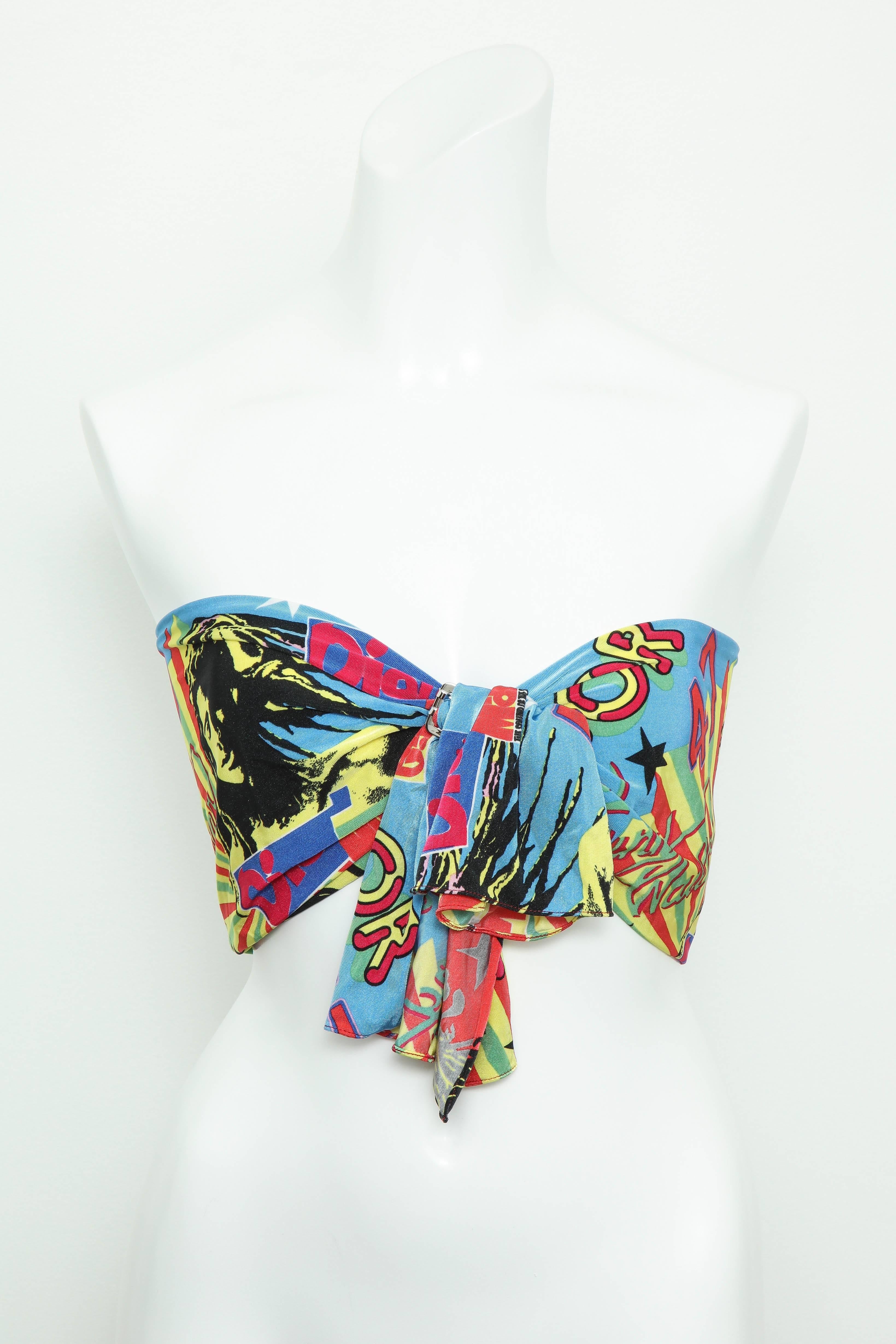 John Galliano for Christian Dior iconic Rasta print bustier. 