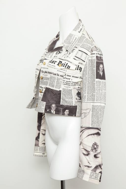 John Galliano for Christian Dior Newspaper Denim Jacket at 1stDibs