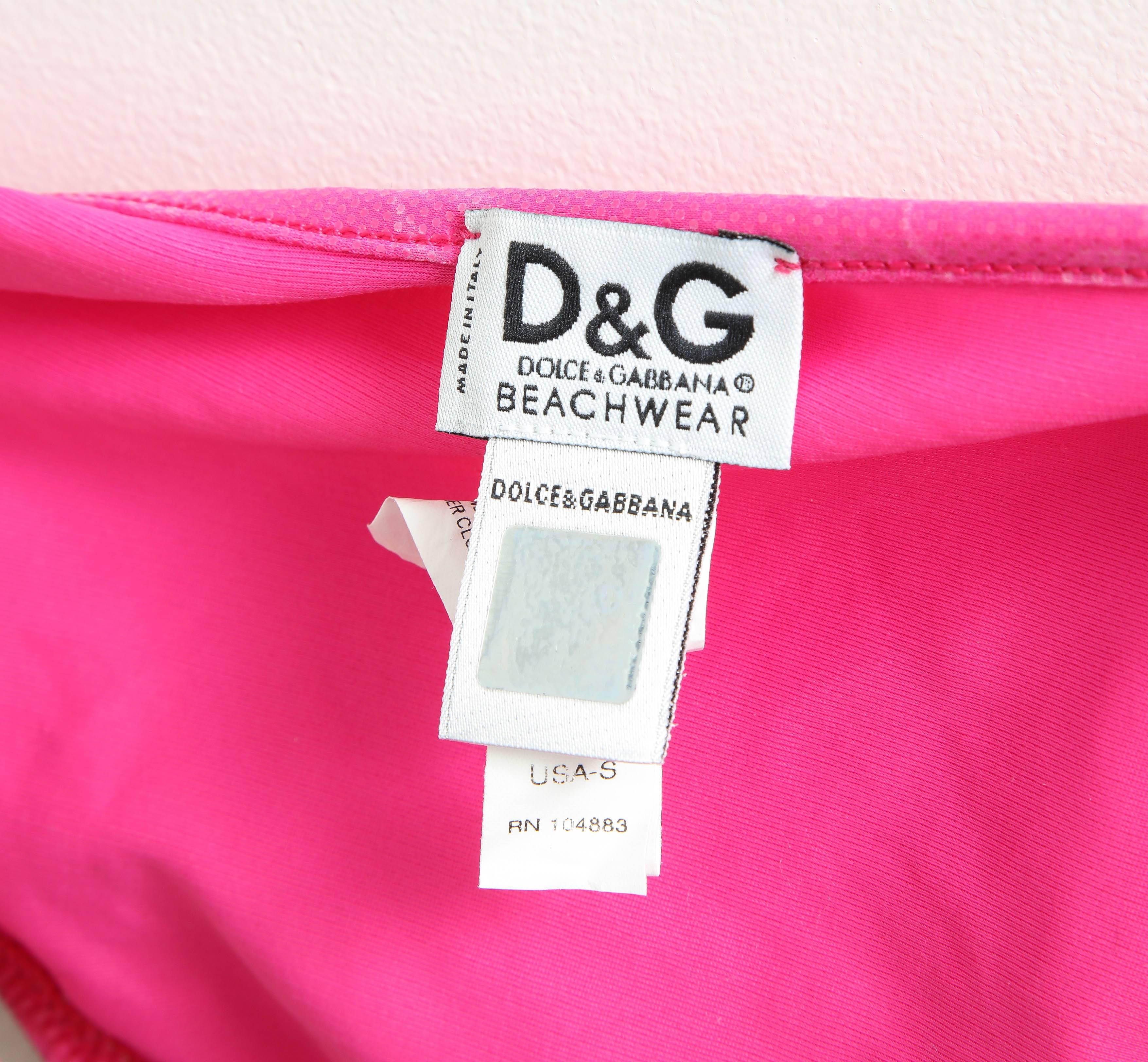 D&G Dolce & Gabbana Pink Bikini Swimwear  For Sale 1