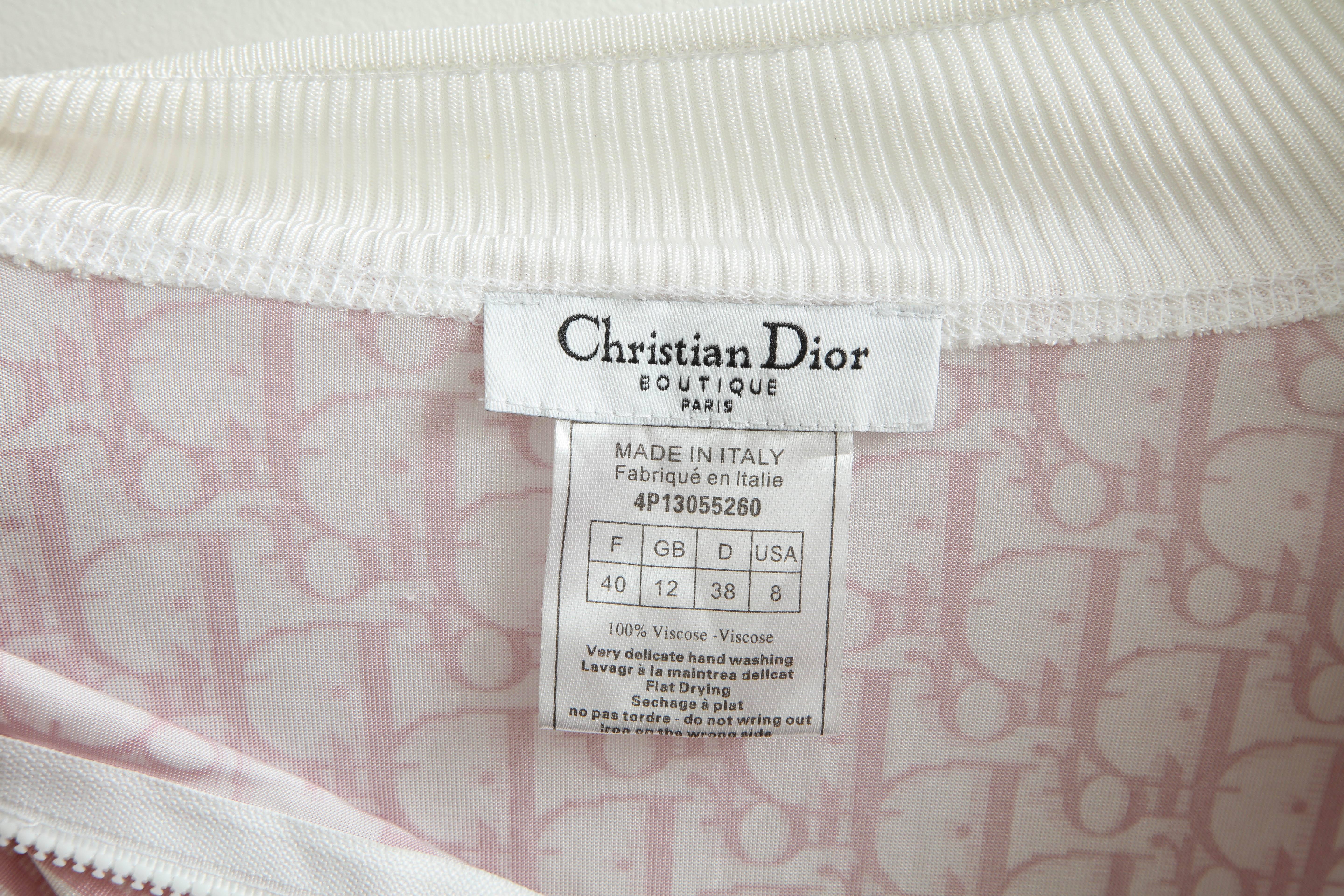 John Galliano for Christian Dior Pink Trotter Logo Shirt In Excellent Condition For Sale In Chicago, IL