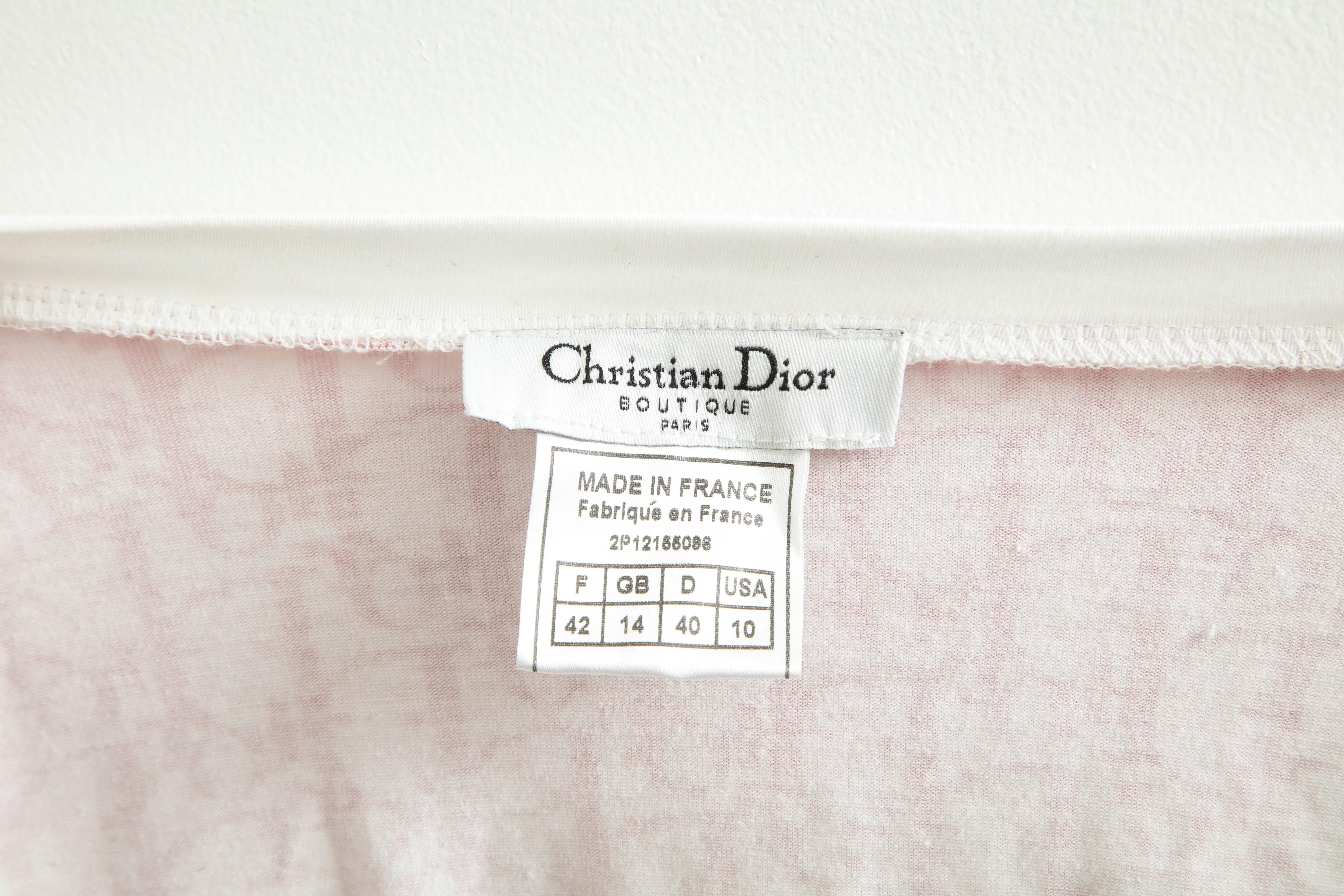 Beige John Galliano for Christian Dior Pink Trotter Logo Sweater For Sale