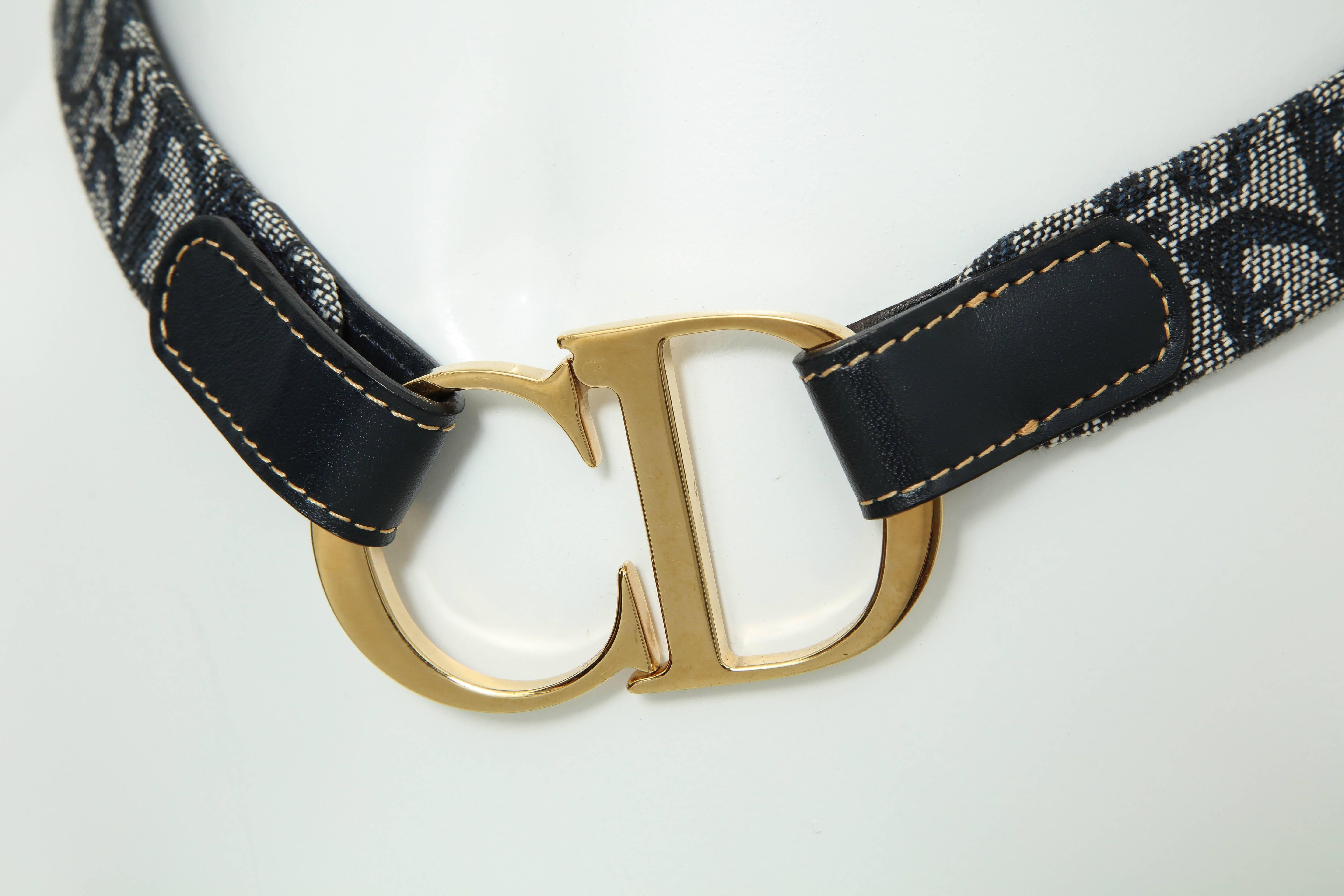 John Galliano for Christian Dior belt with iconic CD Logo.