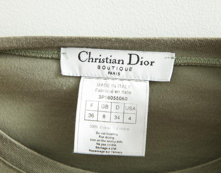 Christian Dior Army Green T-Shirt at 1stdibs