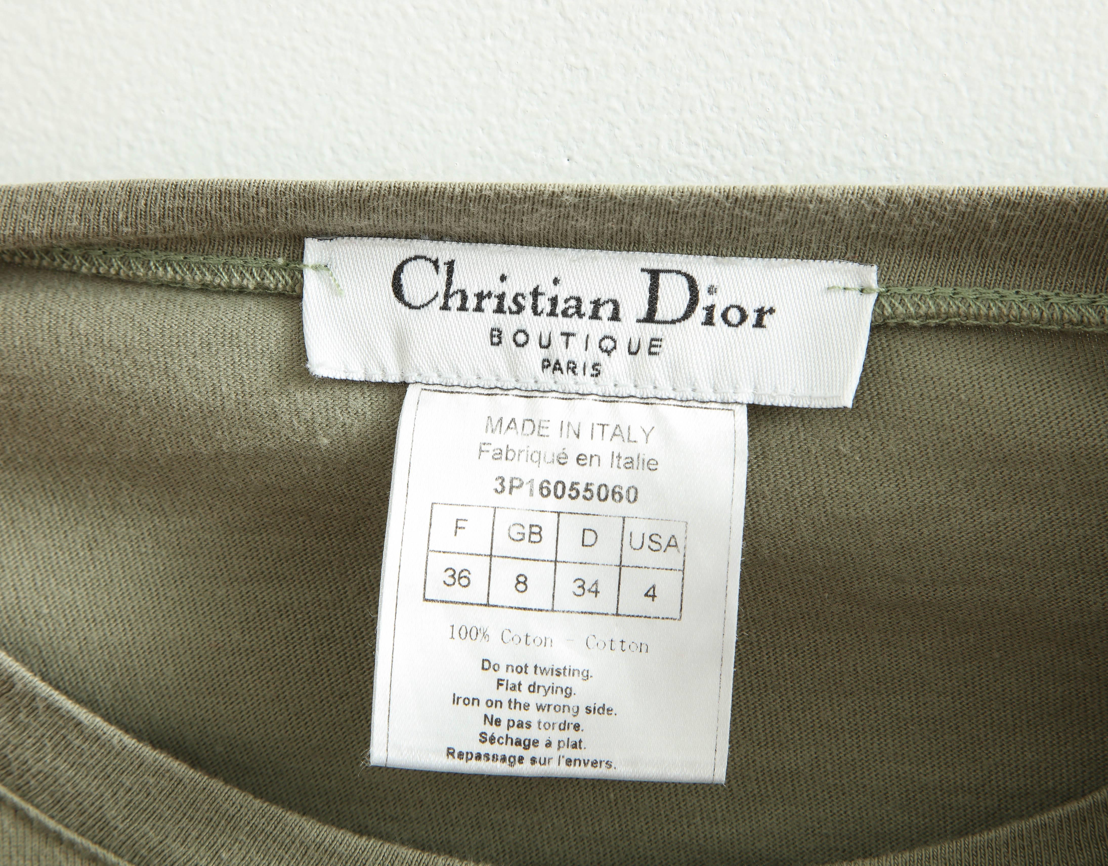 Women's Christian Dior Army Green T-Shirt
