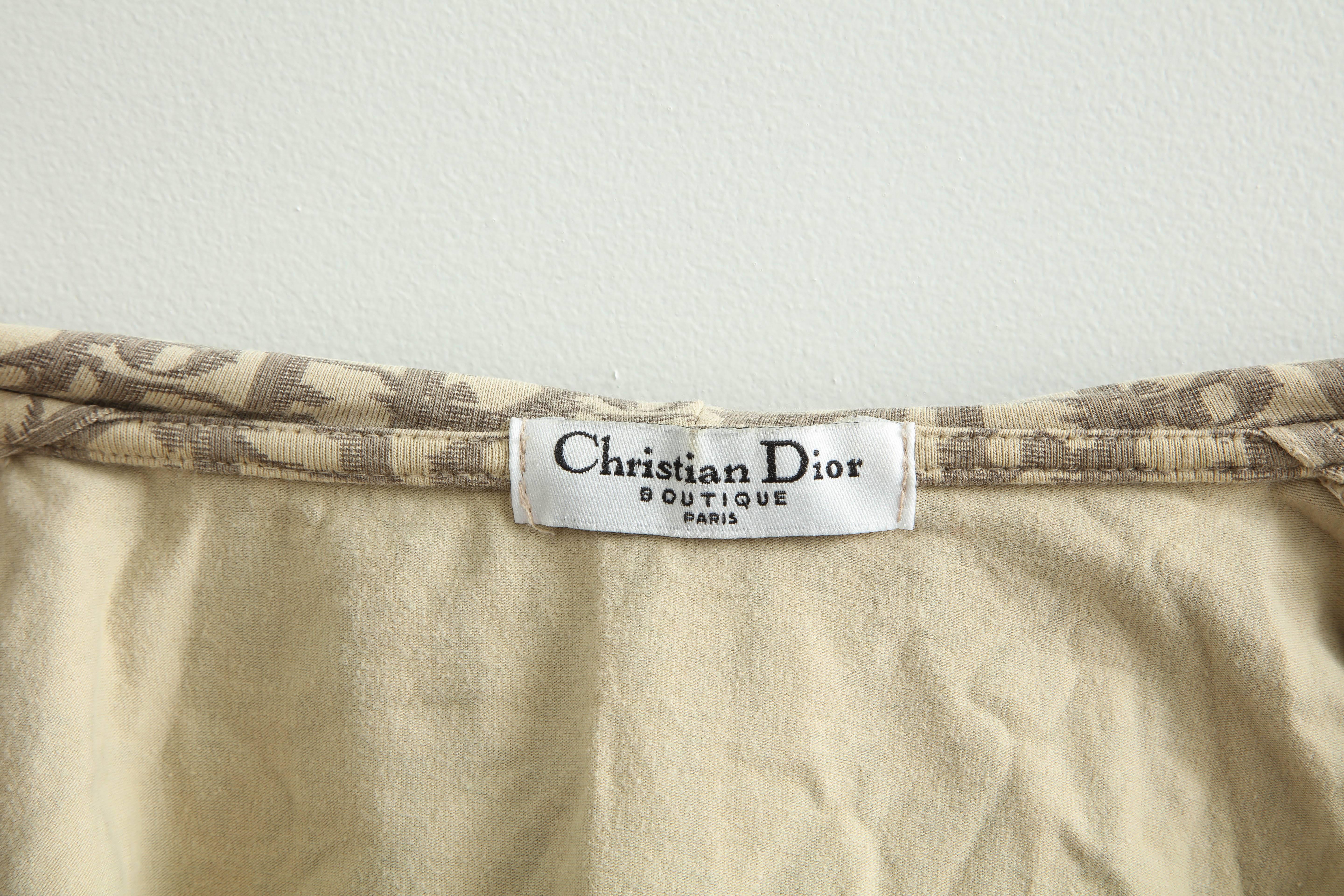 John Galliano for Christian Dior Light Brown Trotter Logo Sweatshirt For Sale 2