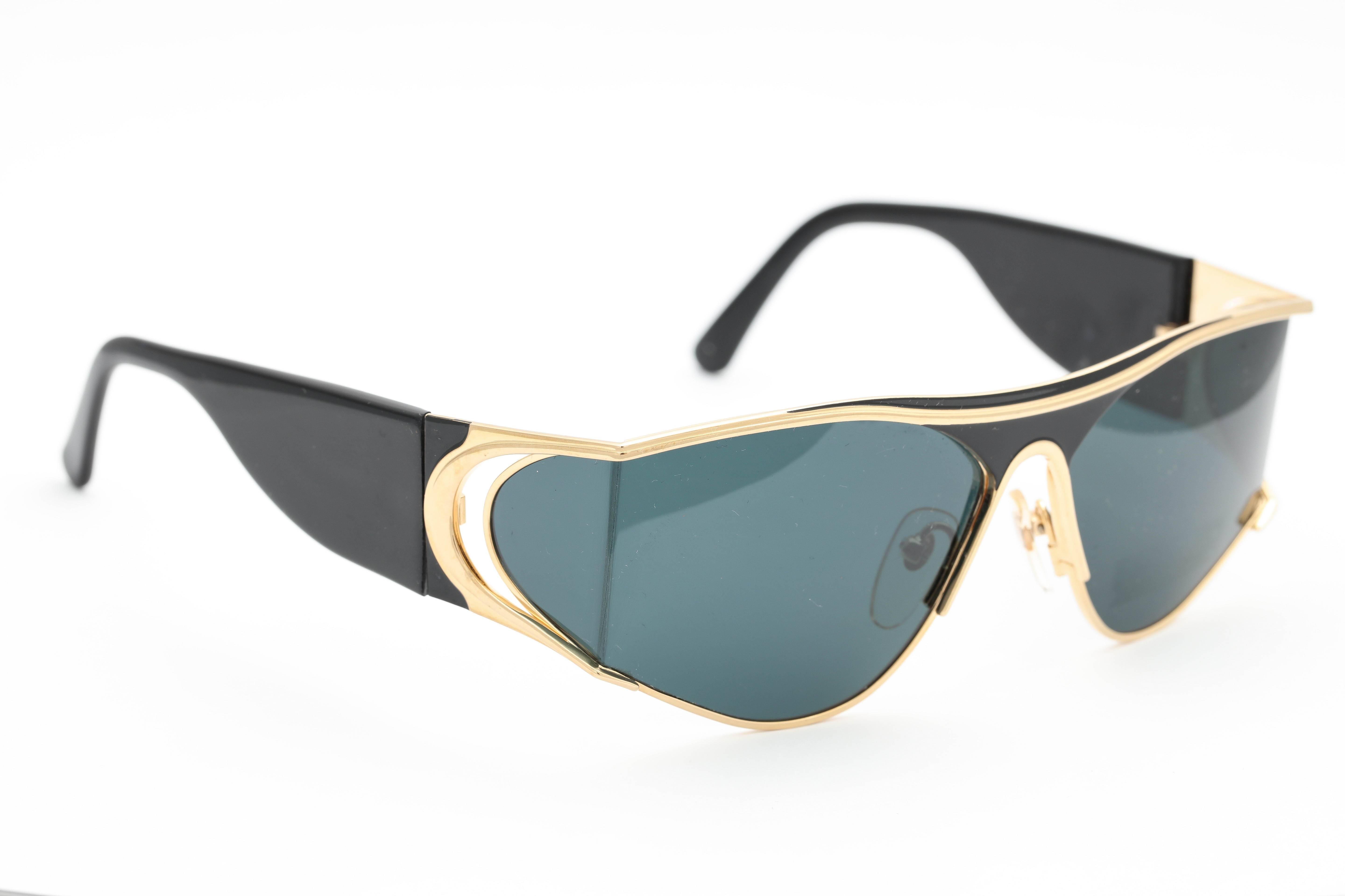 Gray Vintage Yves Saint Laurent Shield Sunglasses
