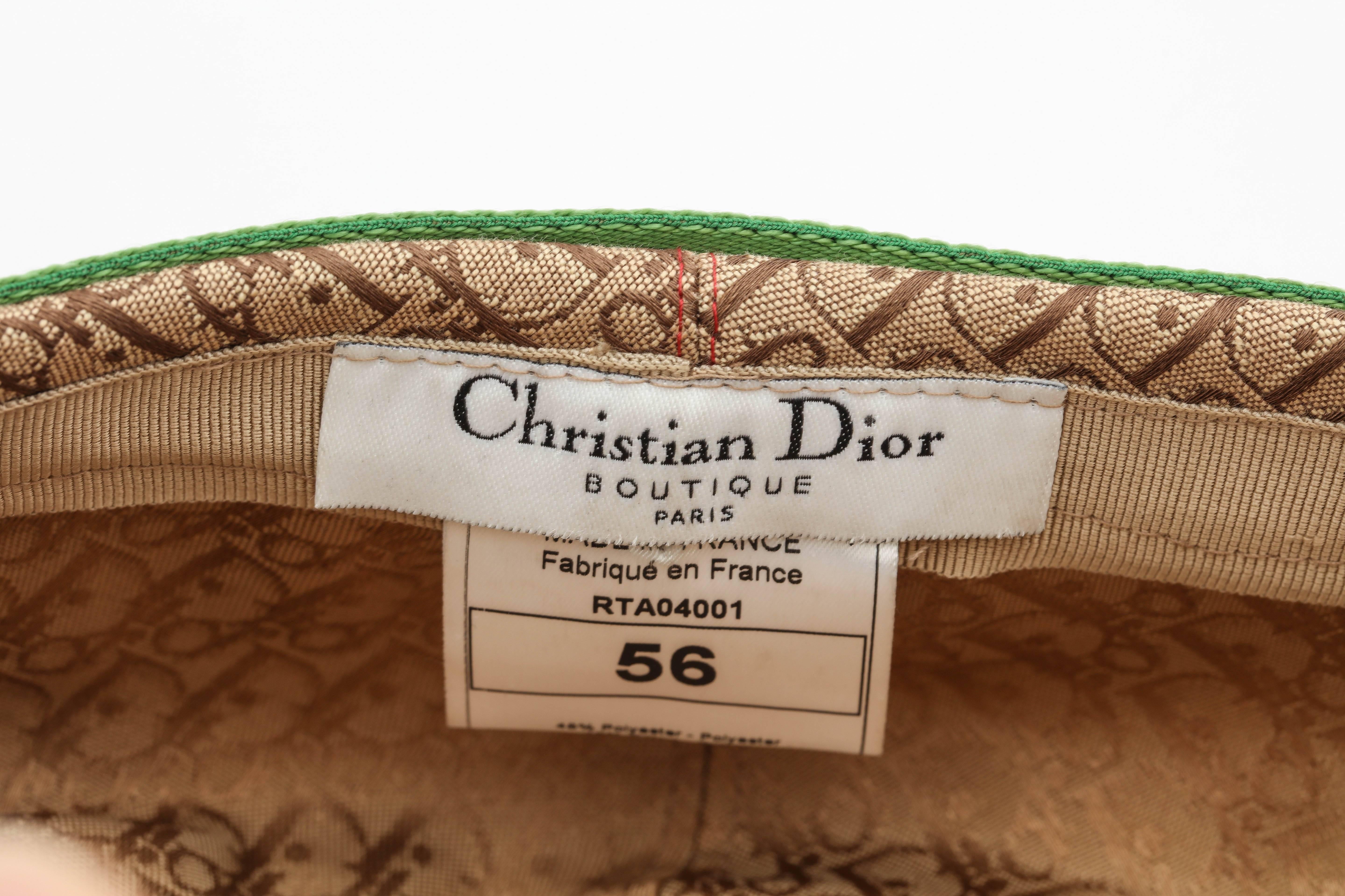 Beige John Galliano for Christian Dior Rasta Logo Hat 