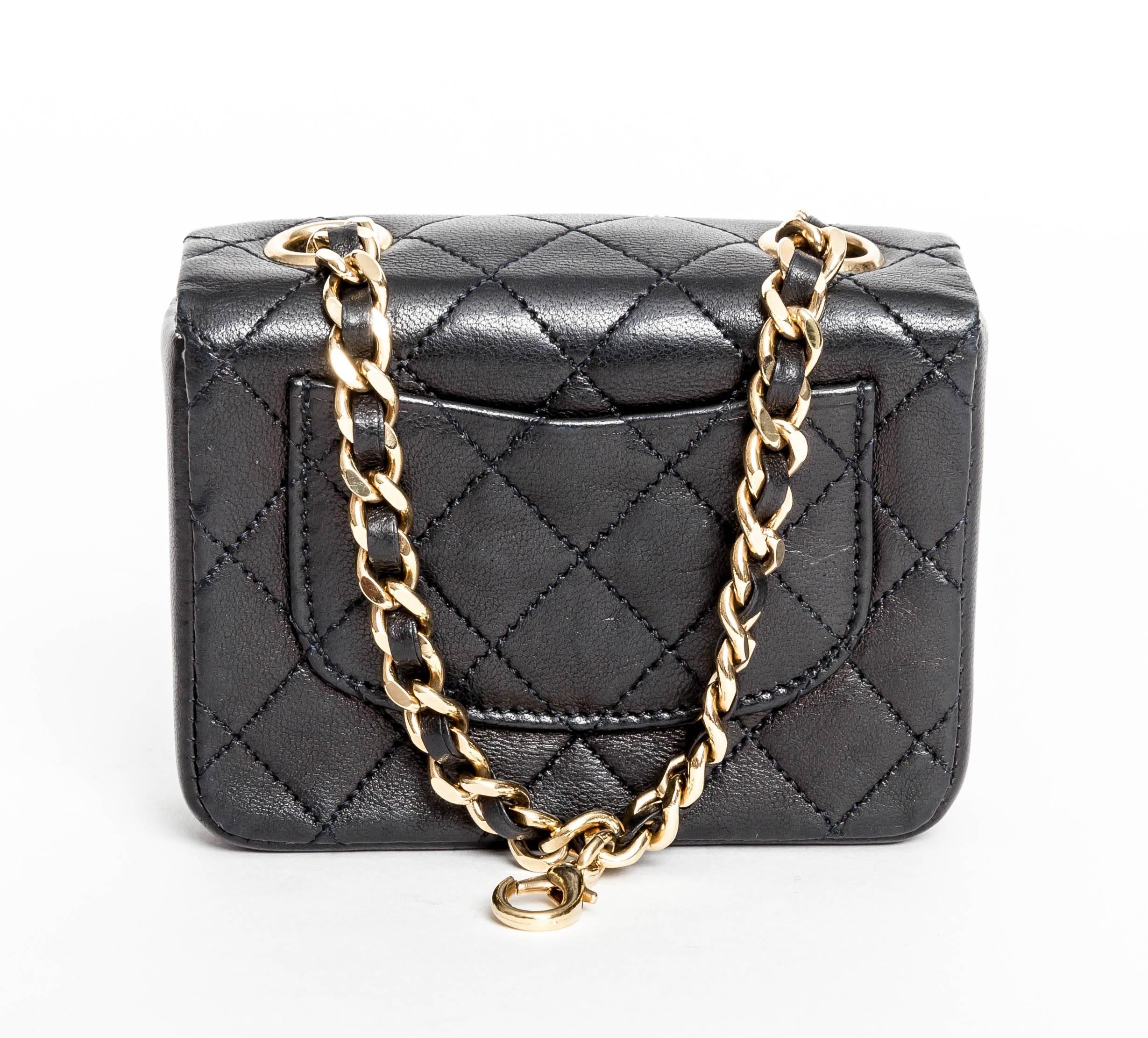 Black Chanel Vintage Micro Mini Classic Bag Charm