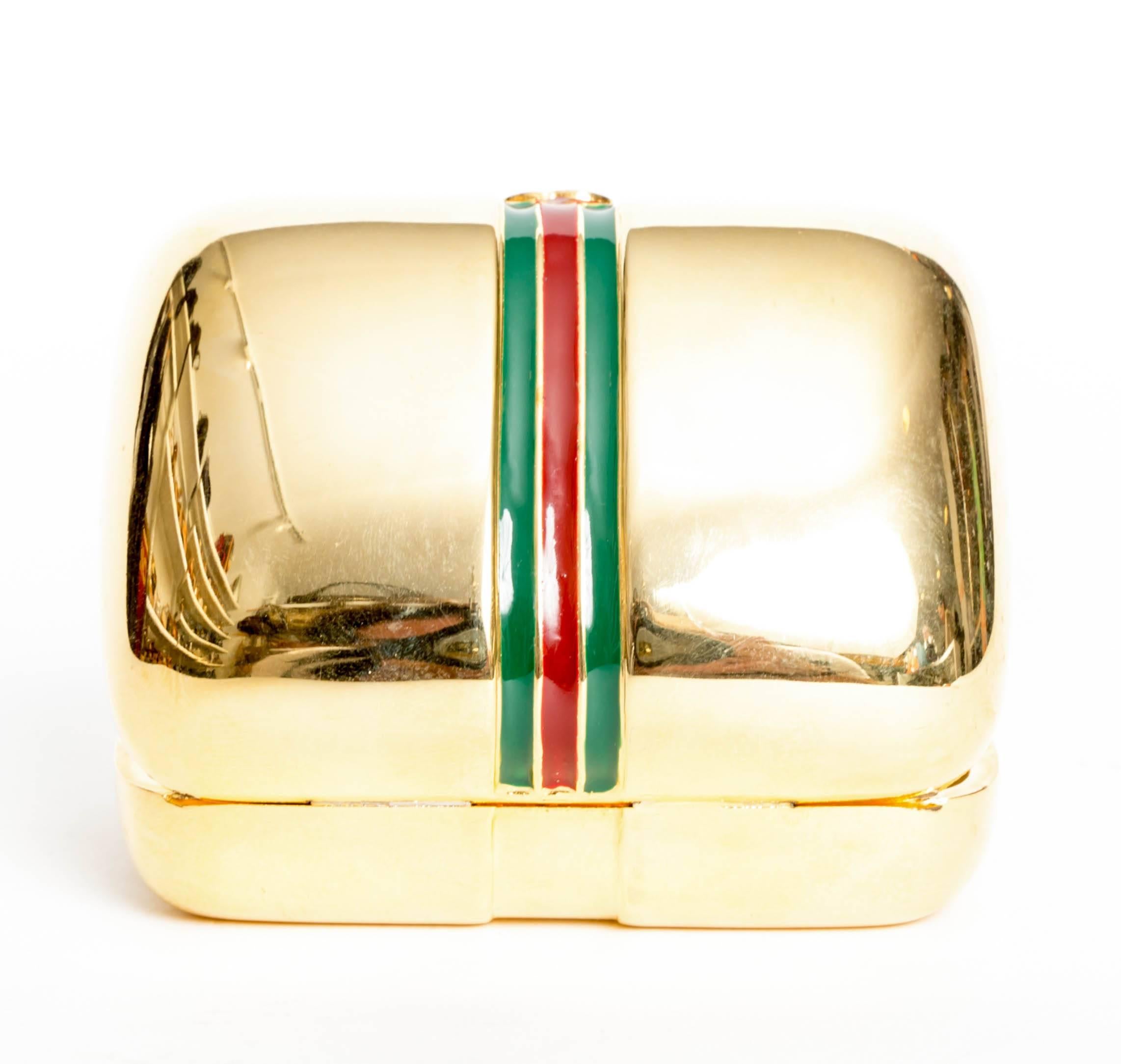 Vintage Gold Gucci Card Holder / Small Clutch In Excellent Condition In Westhampton Beach, NY