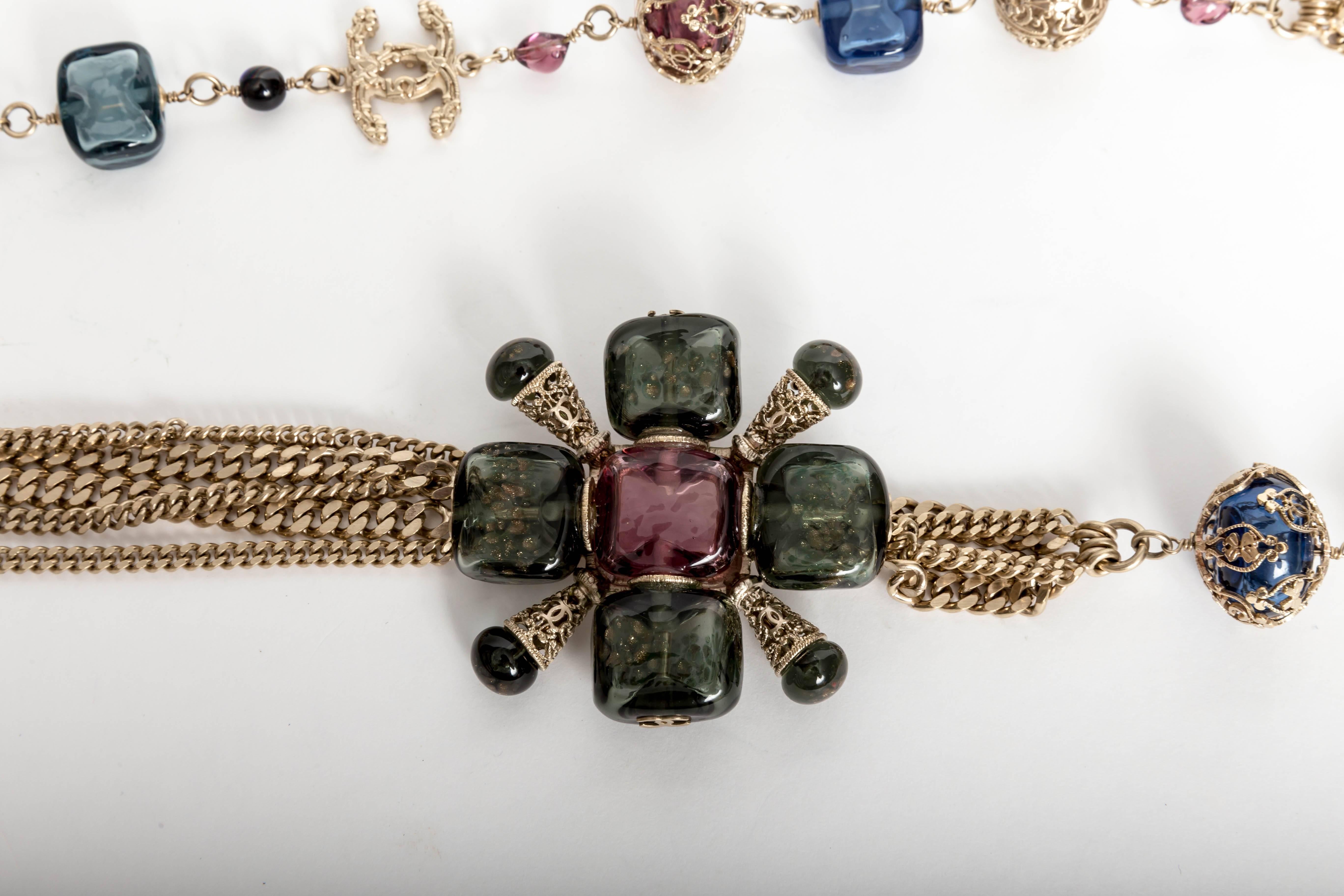 Women's Chanel Vintage Gripoix Poured Glass Belt Necklace