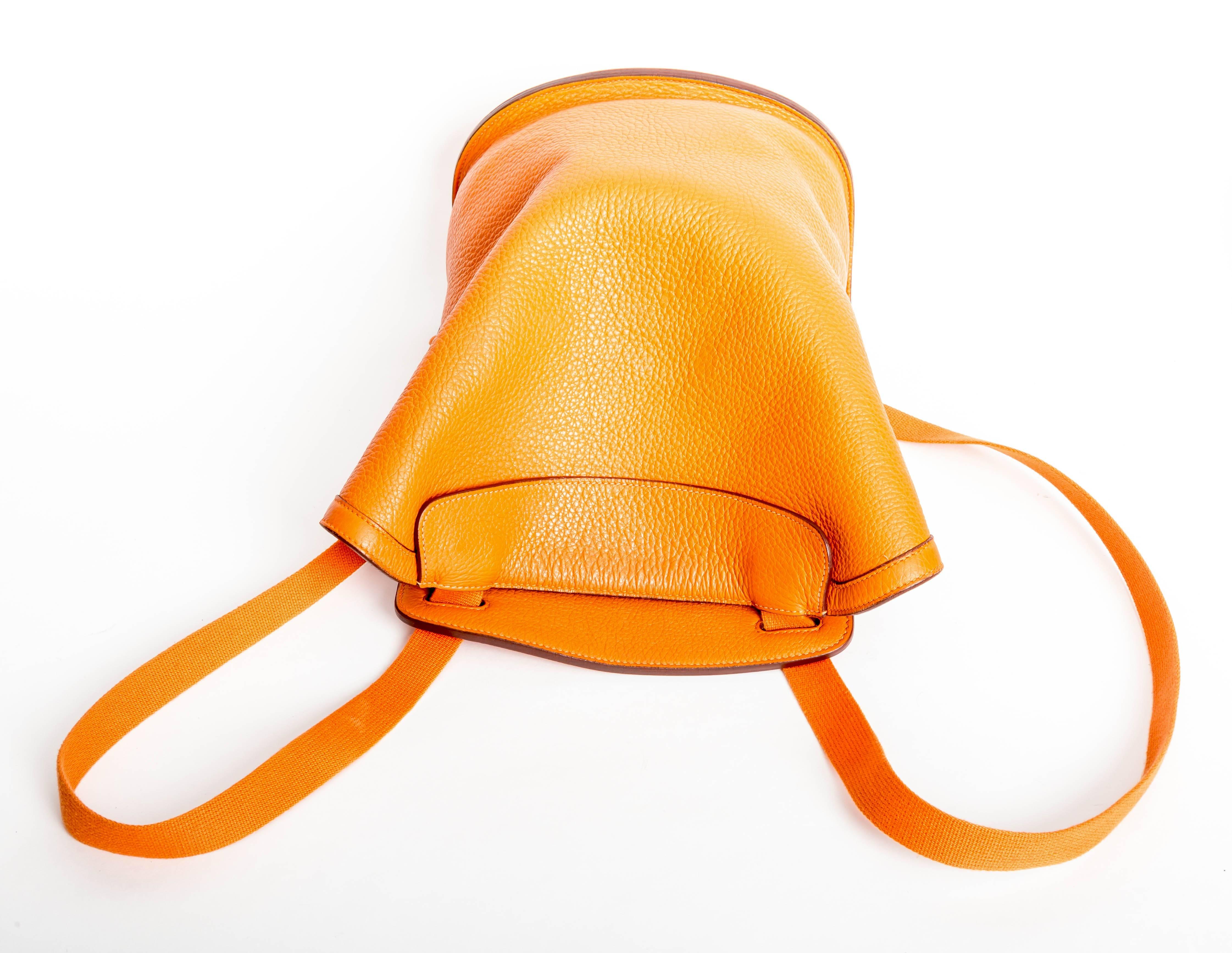 Hermes Sherpa Backpack in Orange Clemence Leather 2