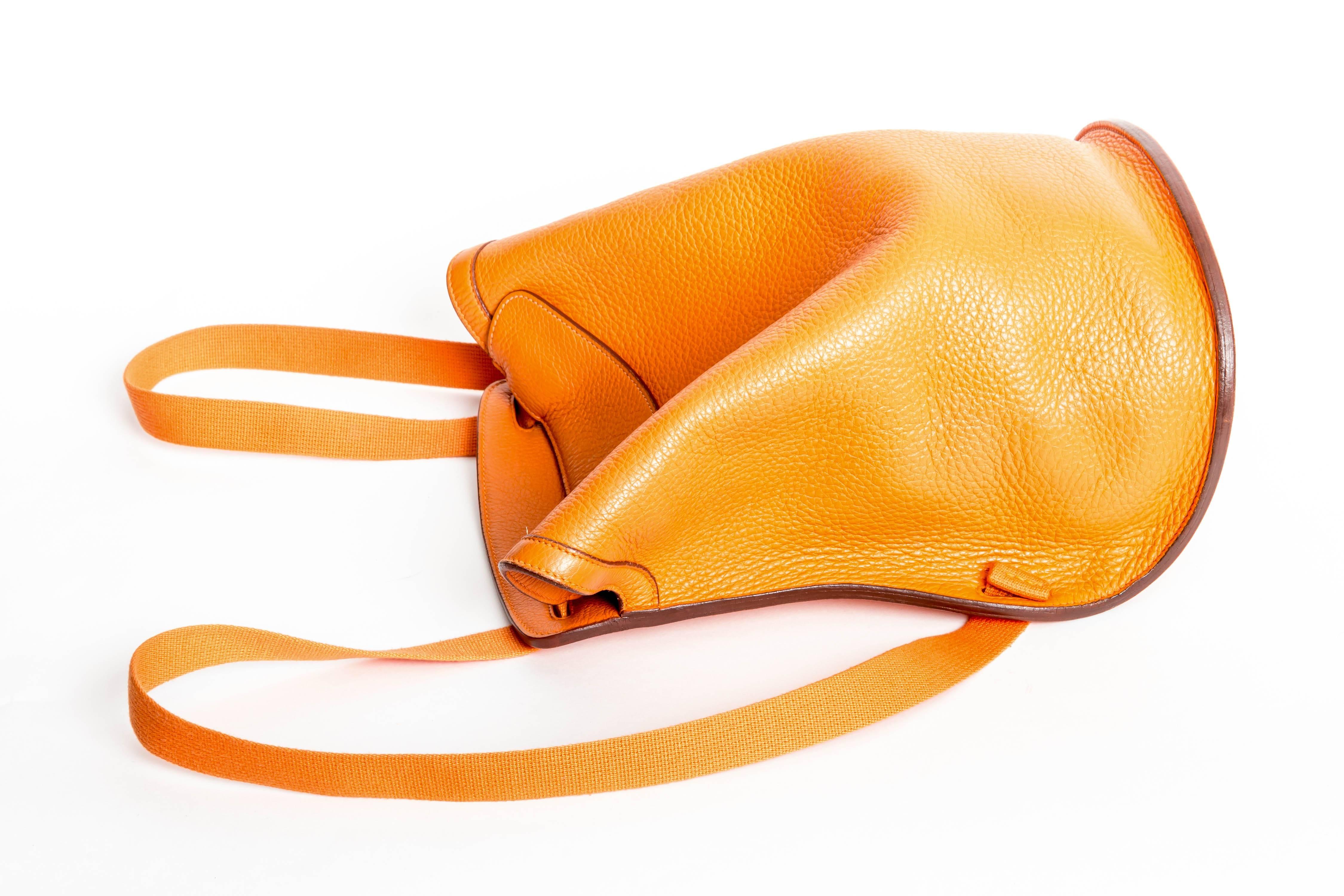Hermes Sherpa Backpack in Orange Clemence Leather 3