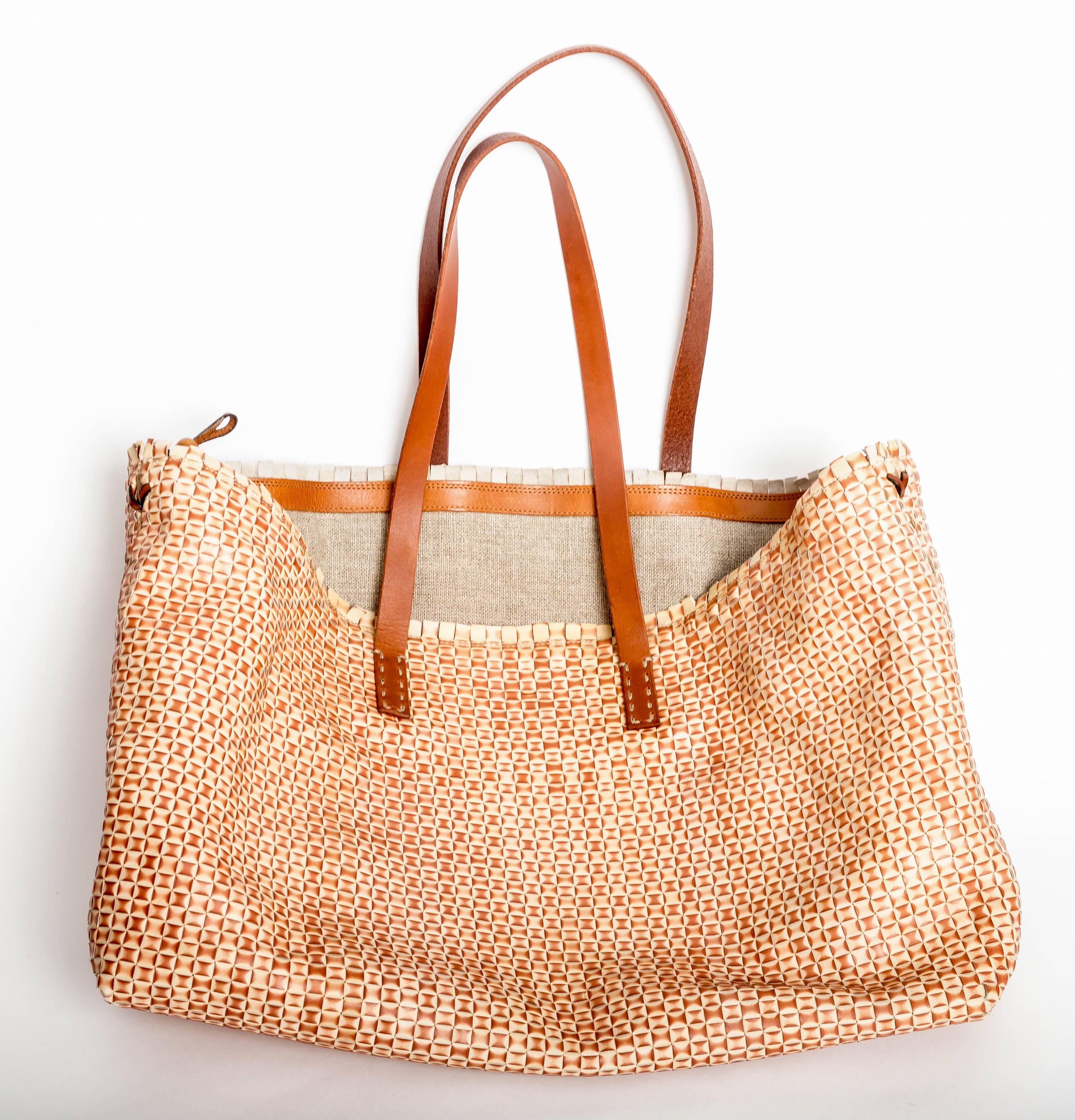 Henry Cuir Woven Leather Tote 3