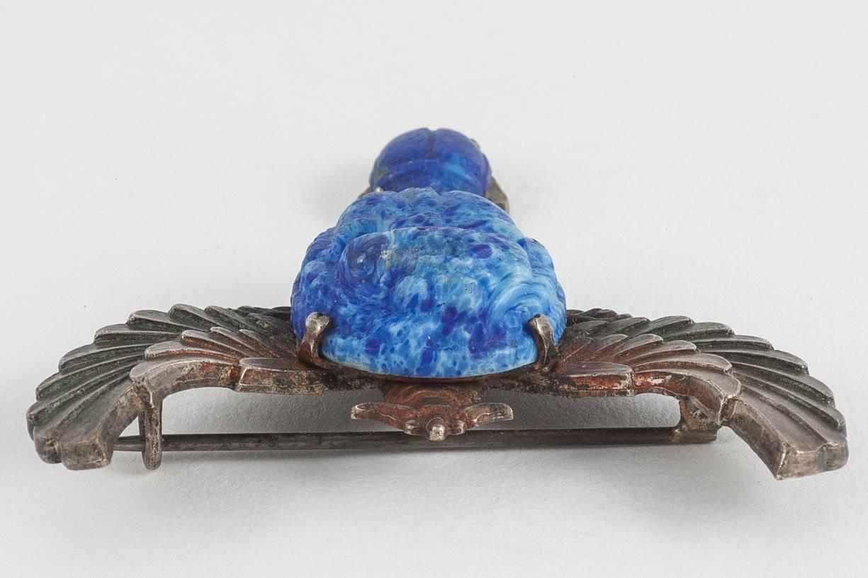  Faience and enamel brooch, early 20th century. 1