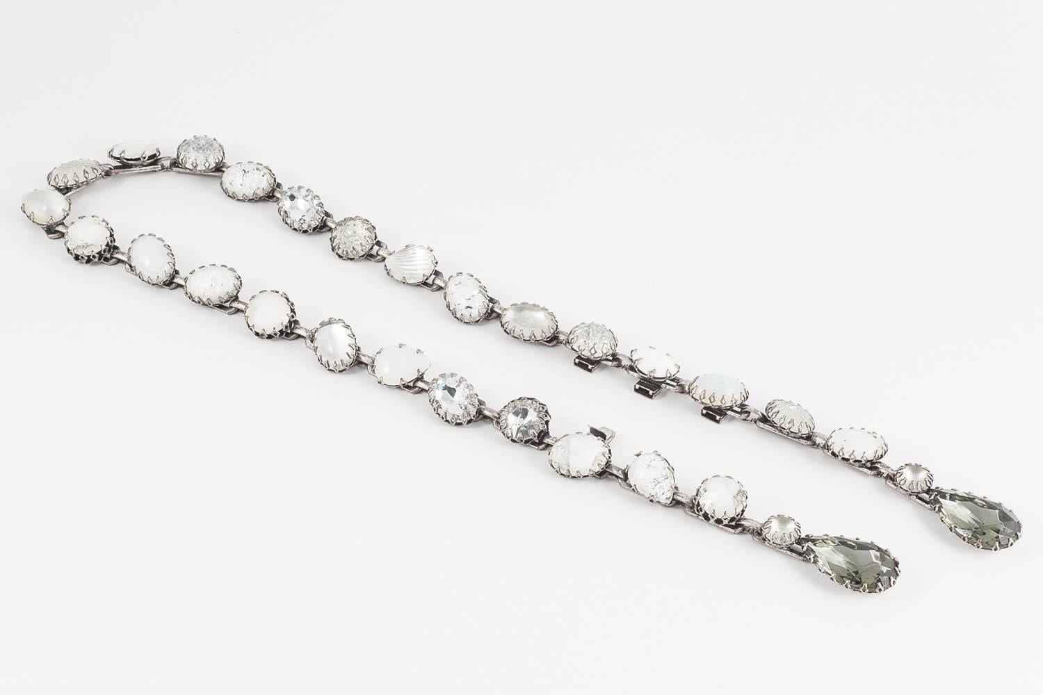 A jewelled sautoir style drop necklace, 1980s 2