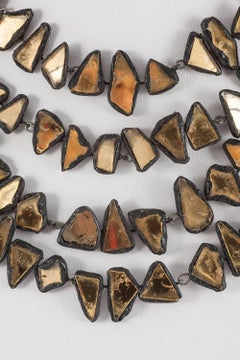 Talousel and mirror multi row necklace, Line Vautrin, 1960s