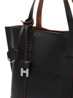 Hogan Grained Leather Tote Bag — Black