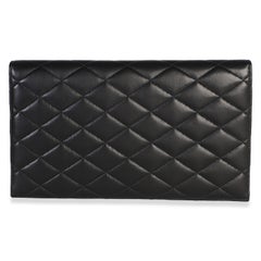 Saint Laurent Black Matelasse Lambskin Paris Pouch