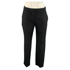 ALEXANDER MCQUEEN Pantaloni eleganti affusolati in lana e seta, colore nero, taglia 2