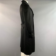 VERSACE Size 42 Black Wool & Cashmere Trench Coat