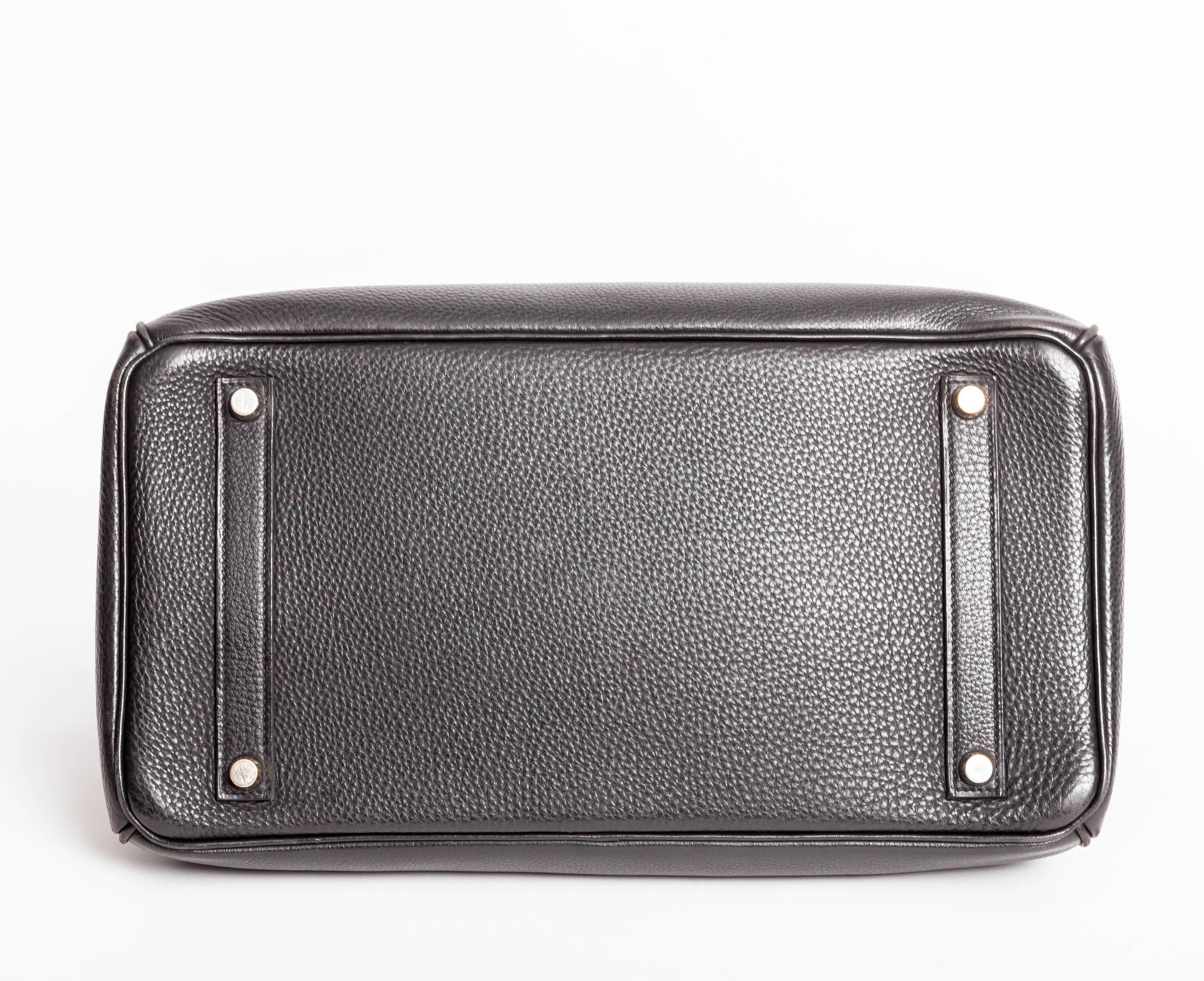 Hermes Noir / Black Togo Palladium Hardware Birkin Bag For Sale 2