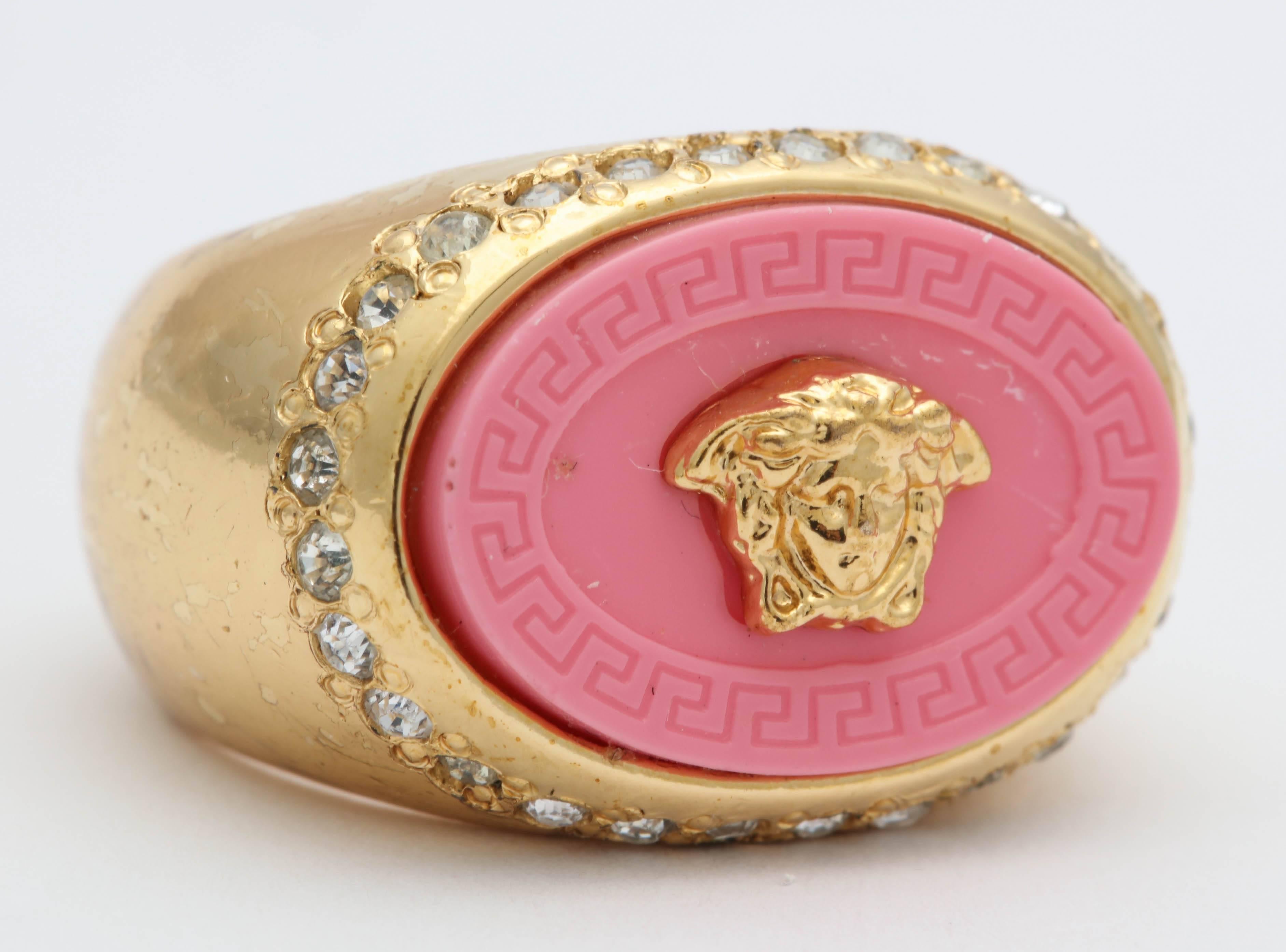 versace pink ring
