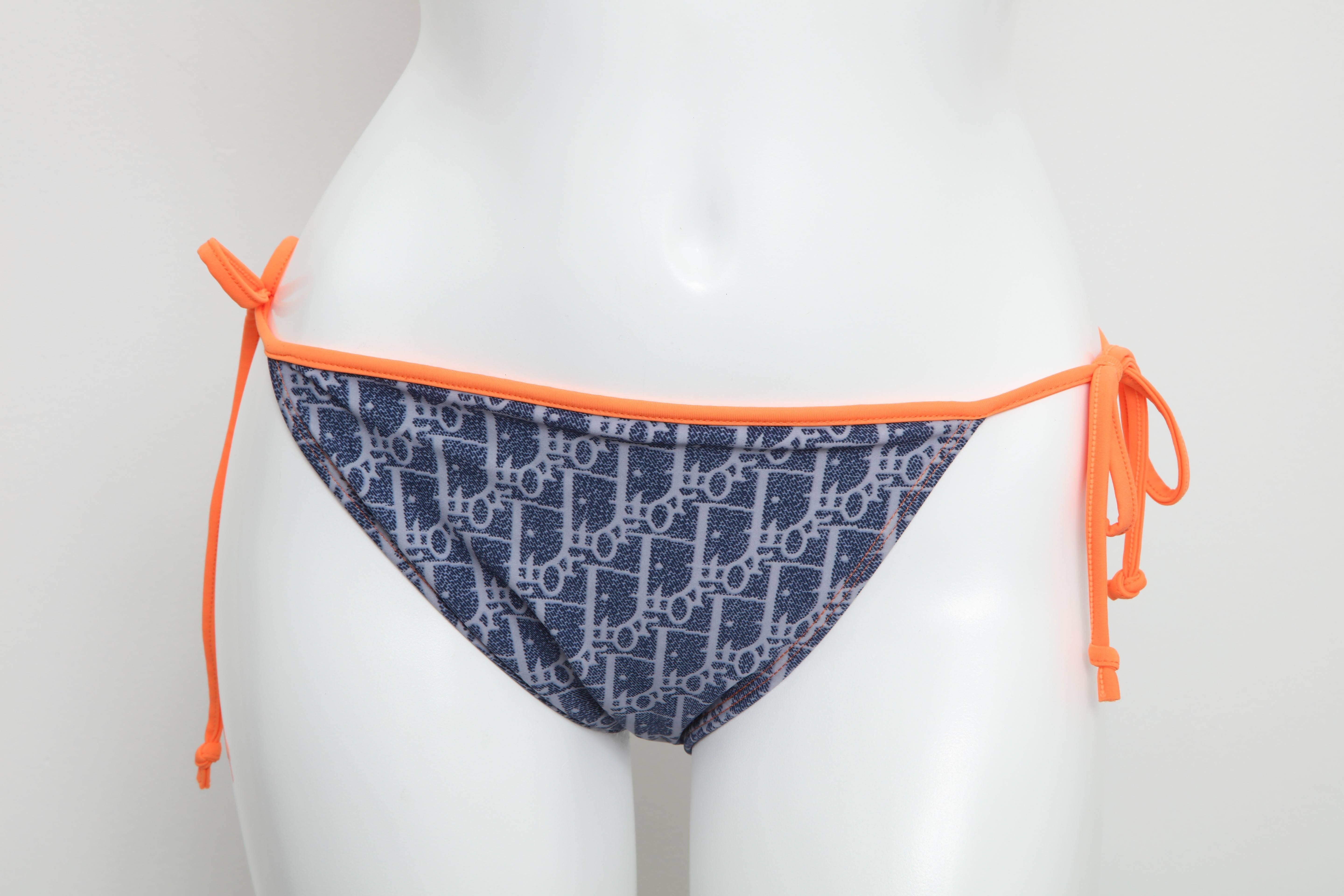 dior bikini blue and orange