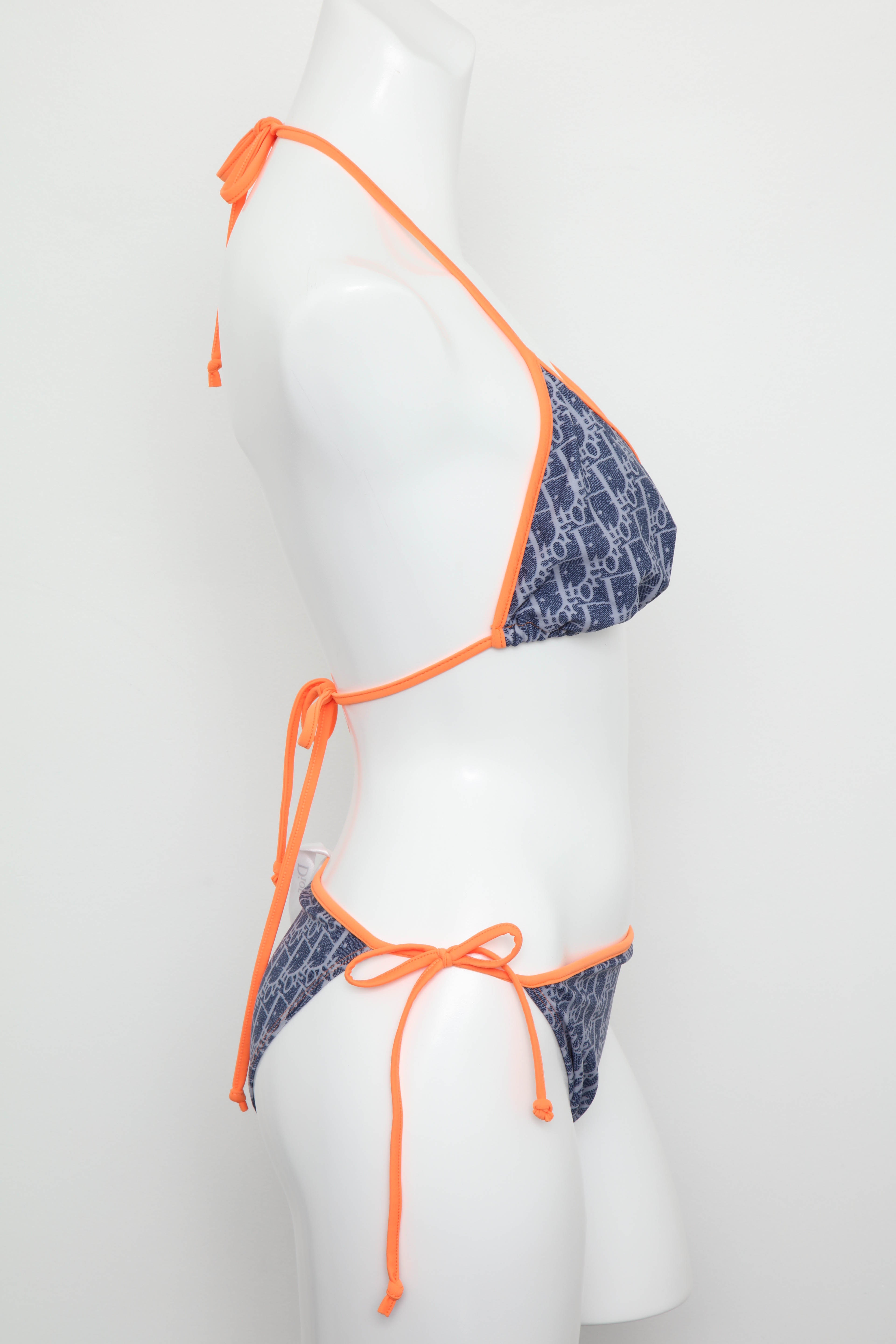 blue and orange bathing suit