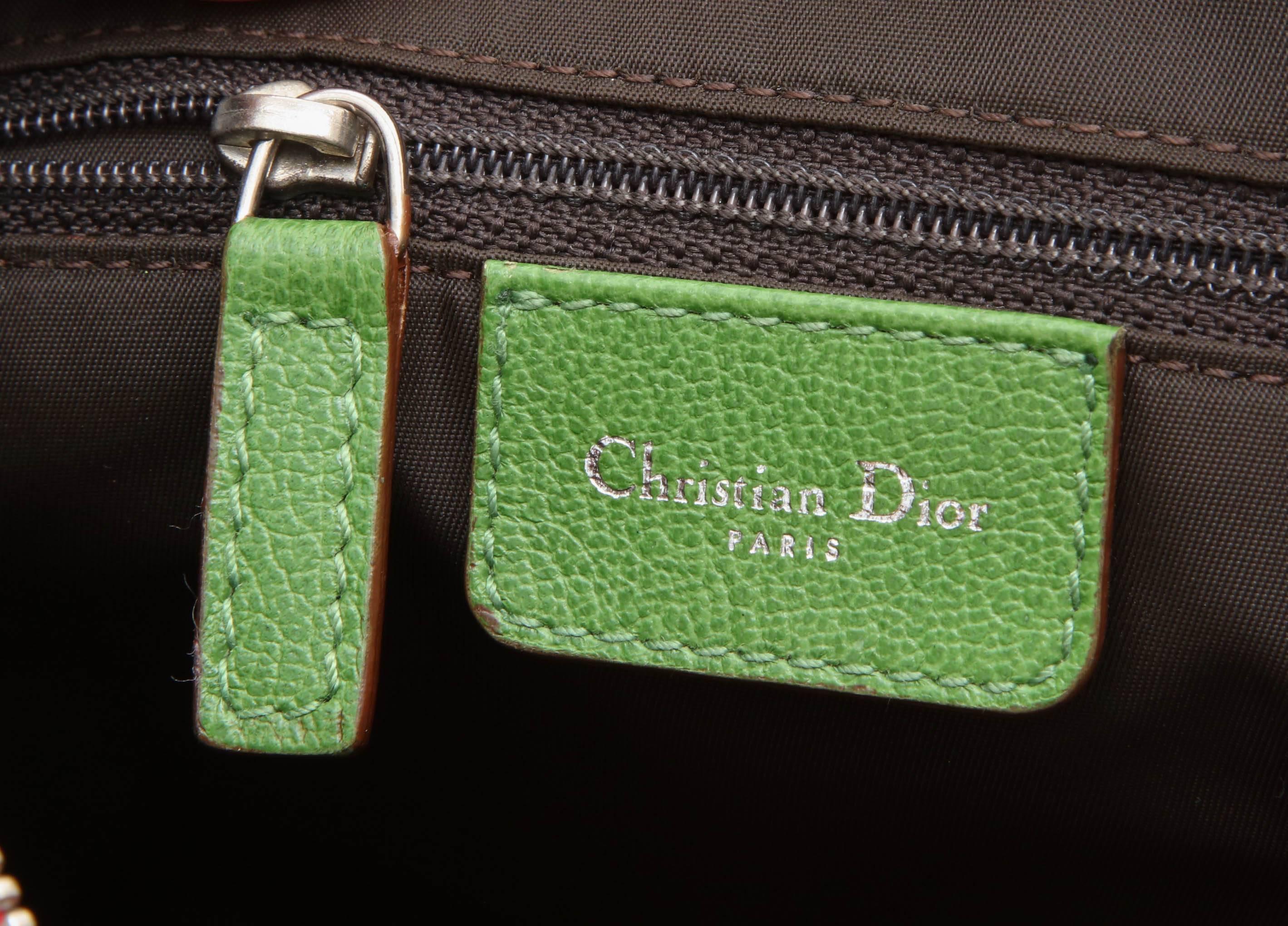 Women's John Galliano for Christian Dior Rasta Collection Saddle Pouchette Bag 