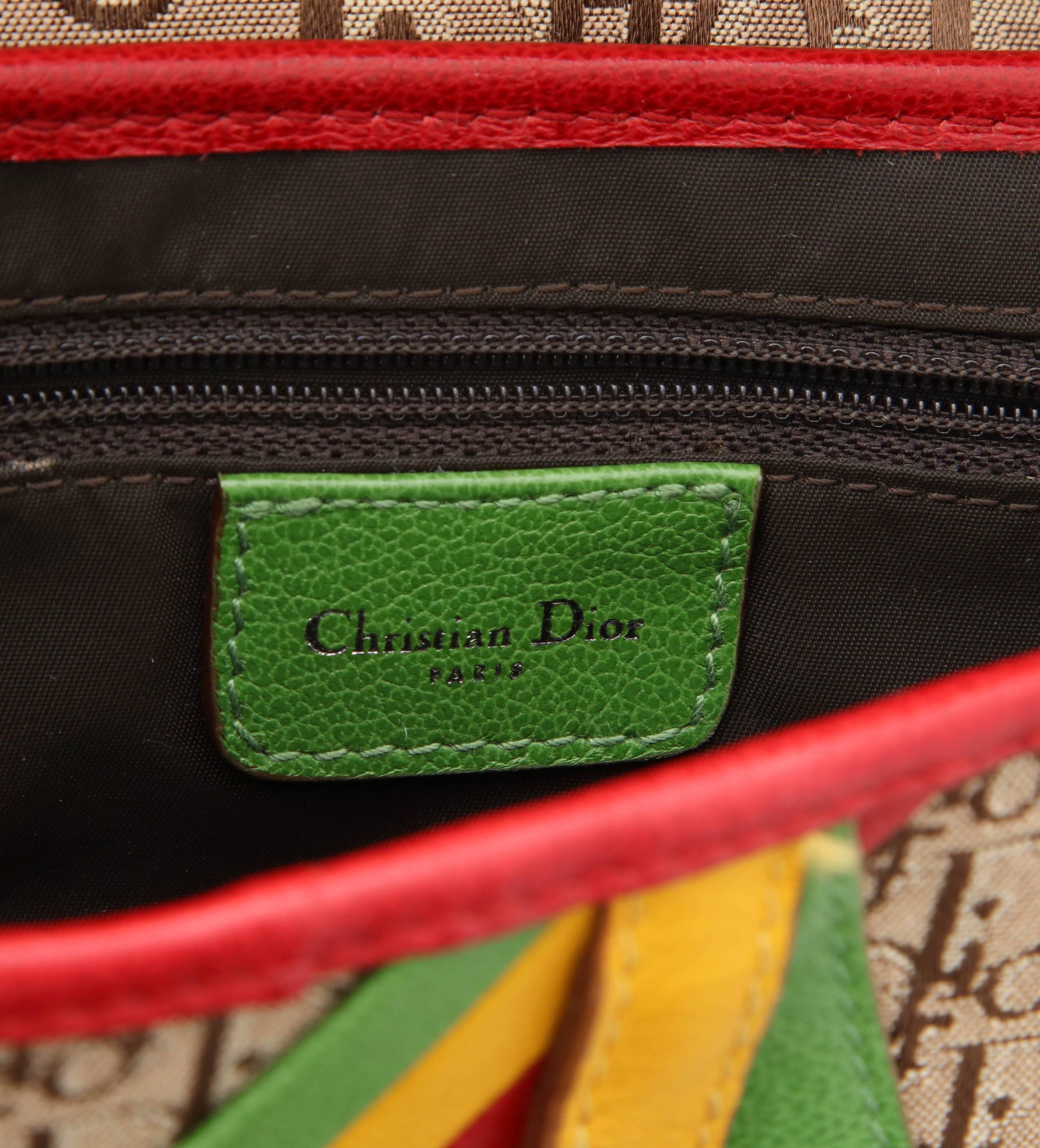John Galliano for Christian Dior Rasta Collection Saddle Bag  In Excellent Condition In Chicago, IL
