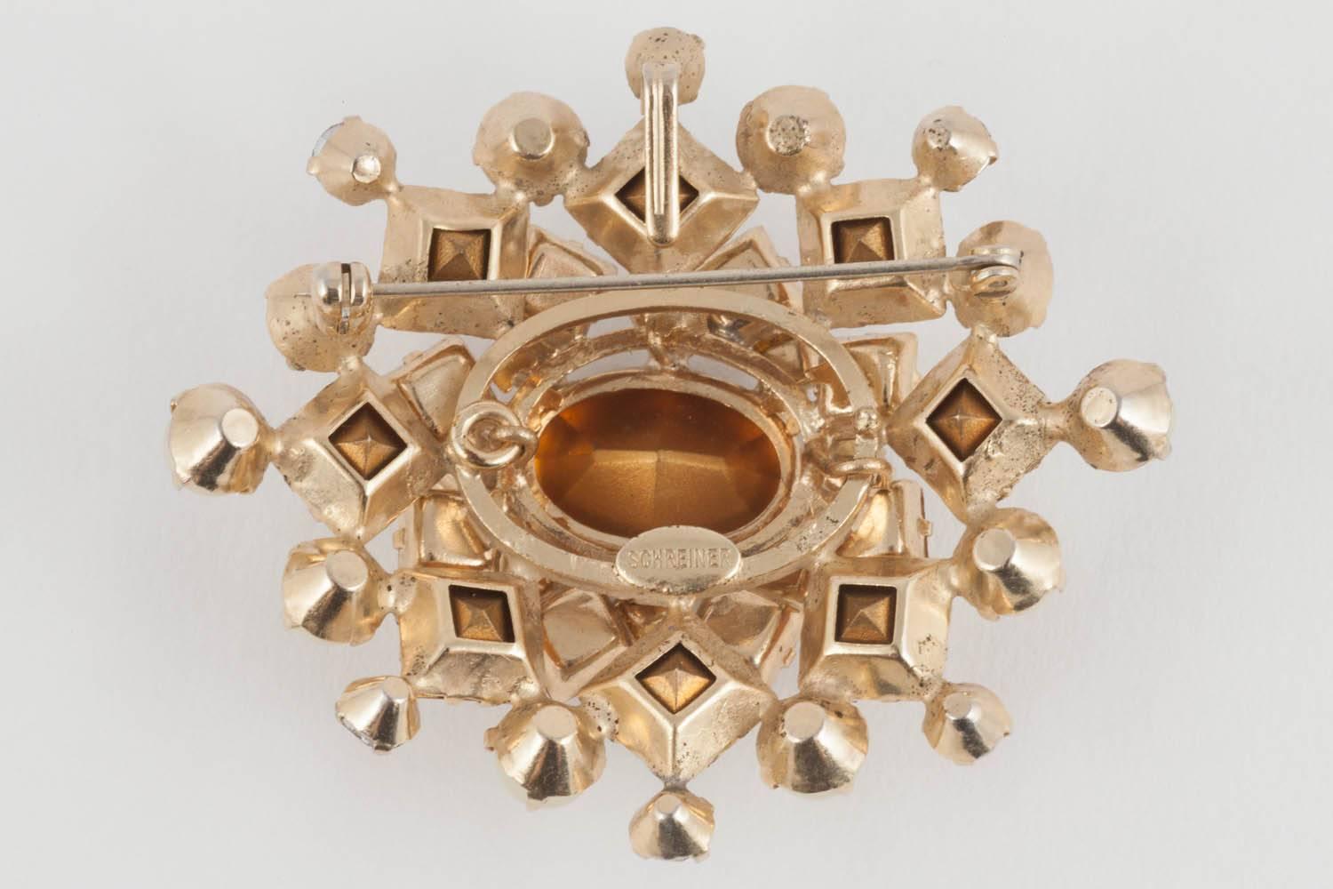 A jewelled brooch, Schreiner of NY, 1960s 3