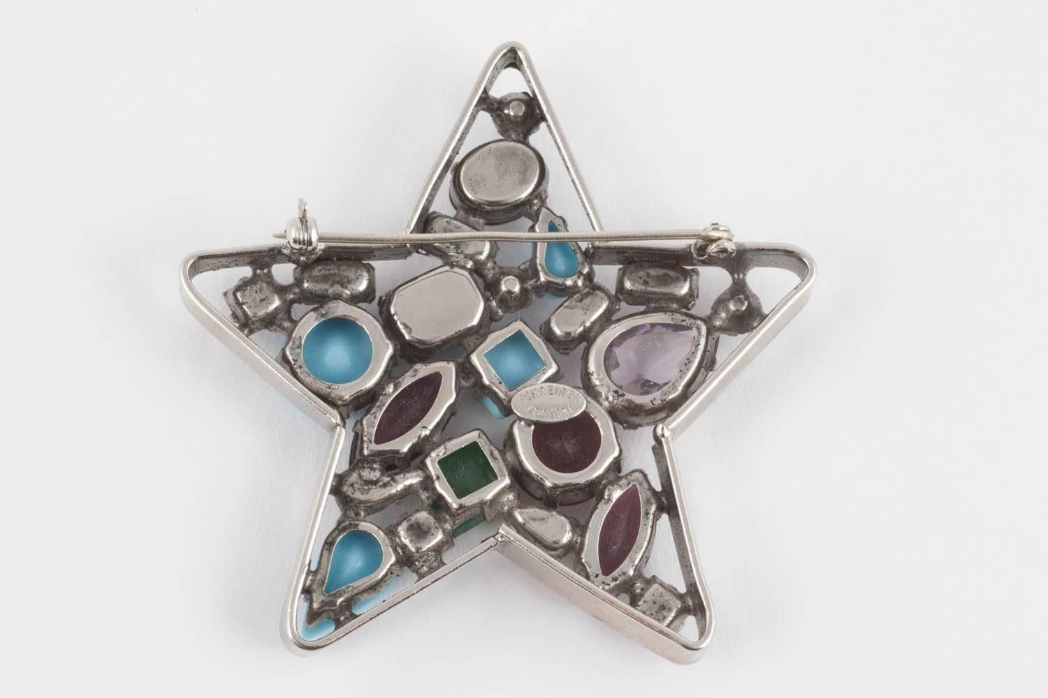 Quirky 'star' brooch,  Schreiner of N.Y., 1960s. 1