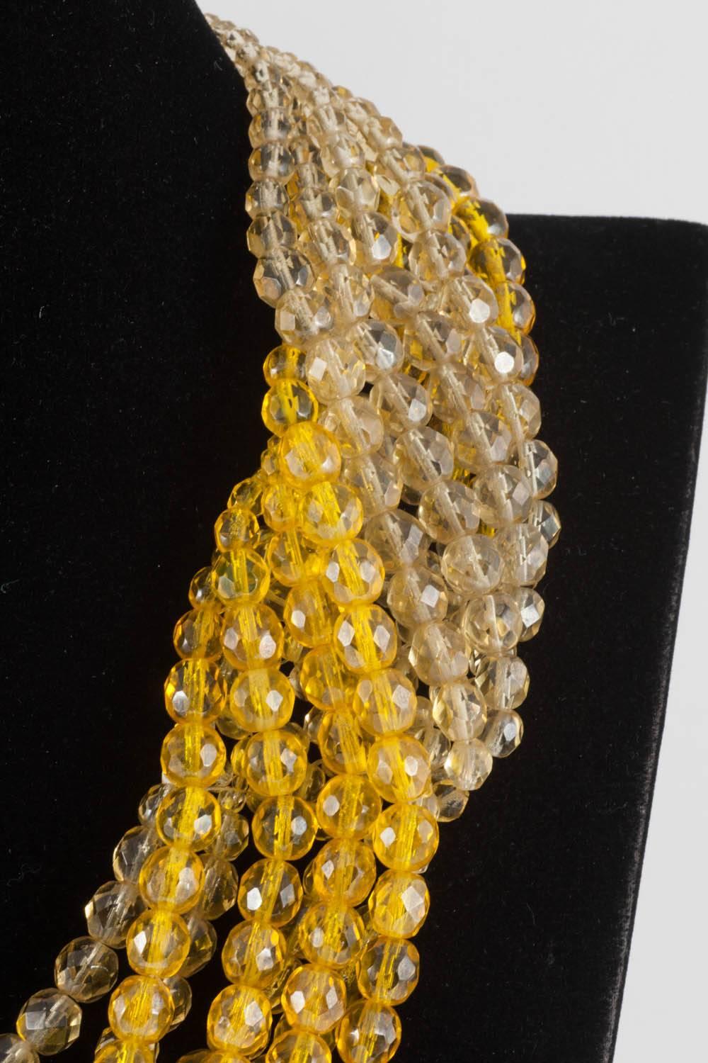 Yellow and clear crystal bead 'twist' necklace, Coppola e Toppo 1950s 1