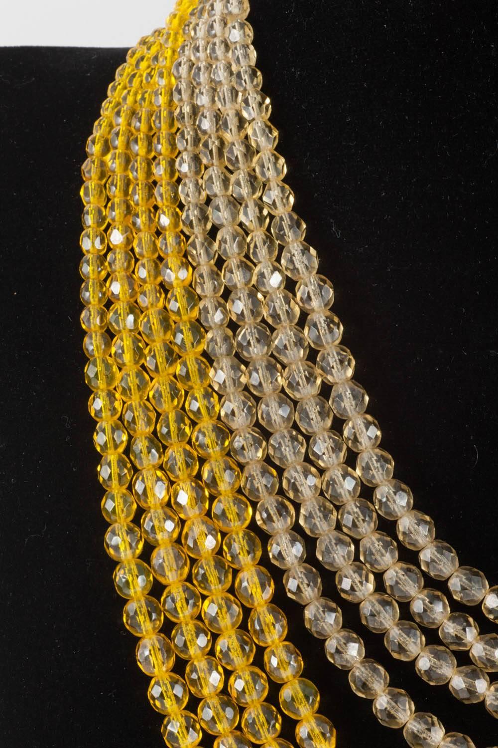 Yellow and clear crystal bead 'twist' necklace, Coppola e Toppo 1950s 3