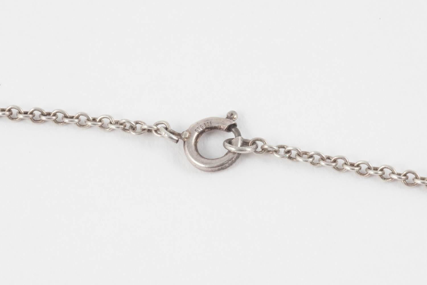 Women's or Men's Lovely sterling silver and cut crystal pendant, 1920s 