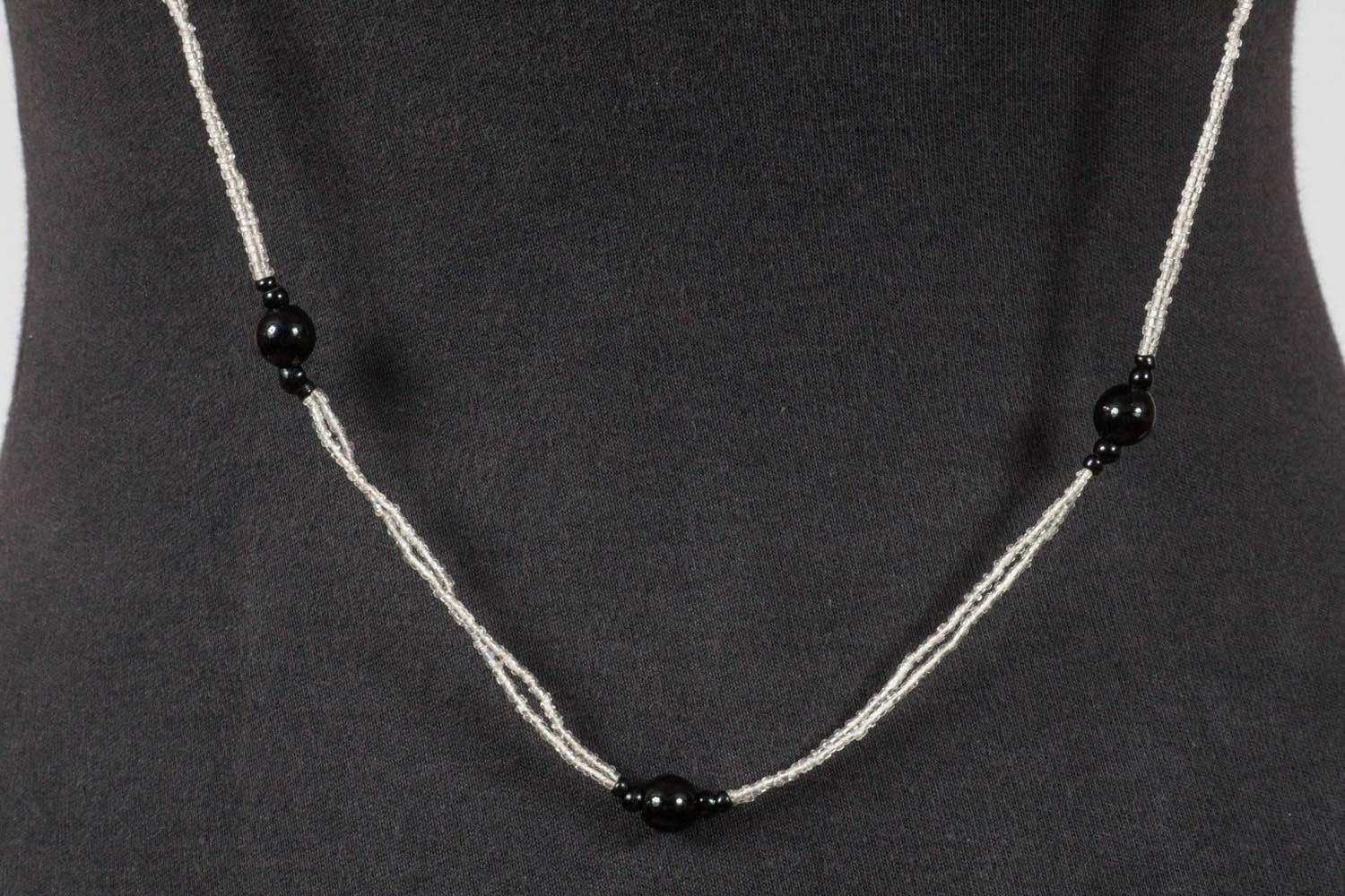 Microbeaded tassled sautoir necklace, 1900s 1