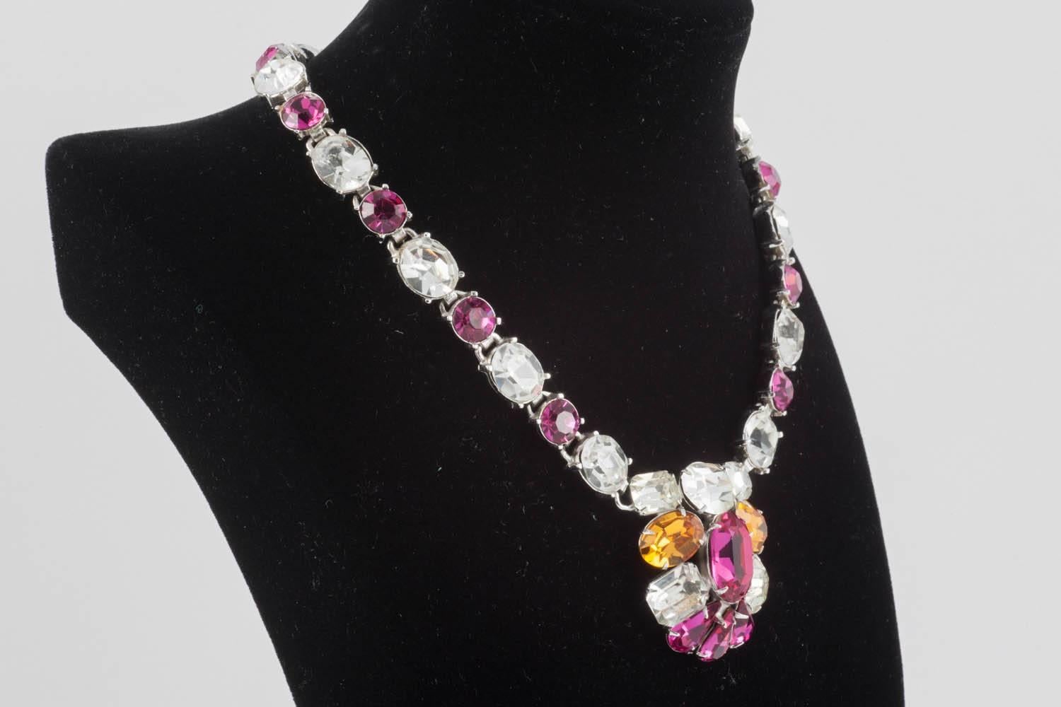 Women's Coro coloured paste necklace, 1950s