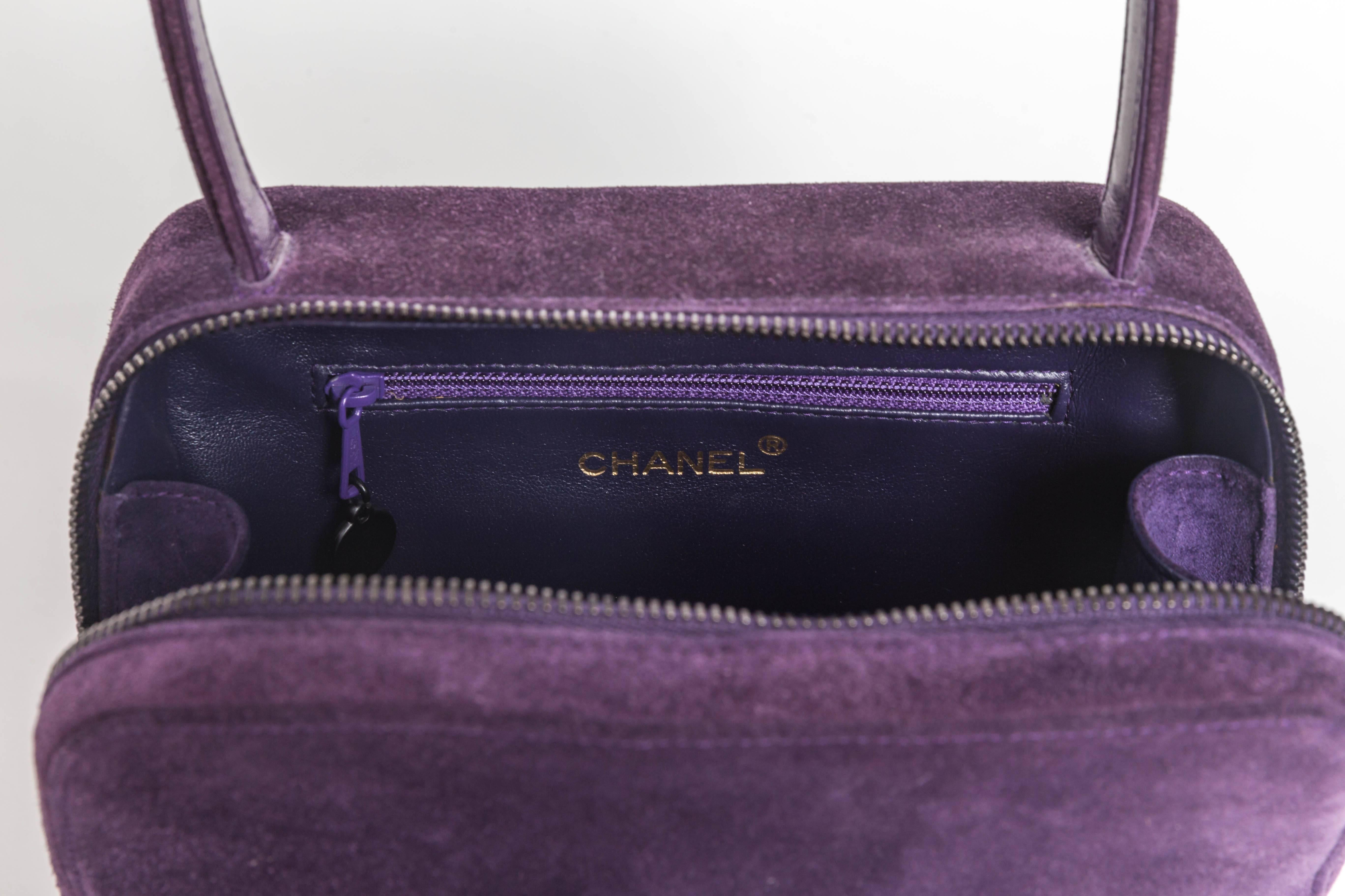 Vintage Purple Suede Chanel Bag - 1997 - 1999 3