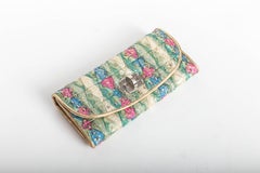 Miu Miu Brocade Wallet Lined in Gold Kidskin