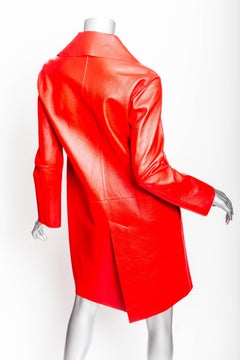 Marni Red Leather Duster /  Coat - 40