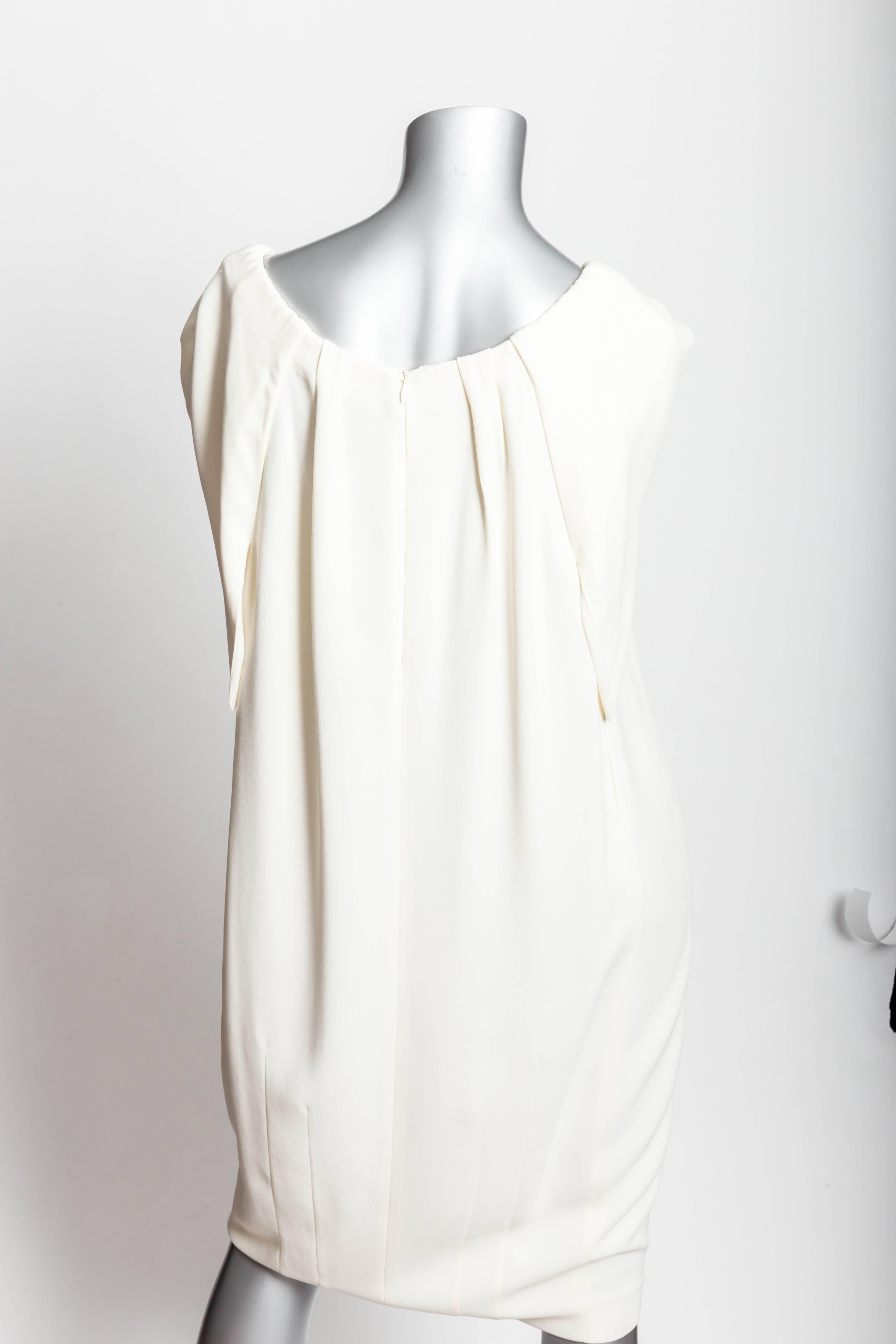 Rachel Roy Cream Crepe Dress - Size 12 In Excellent Condition In Westhampton Beach, NY