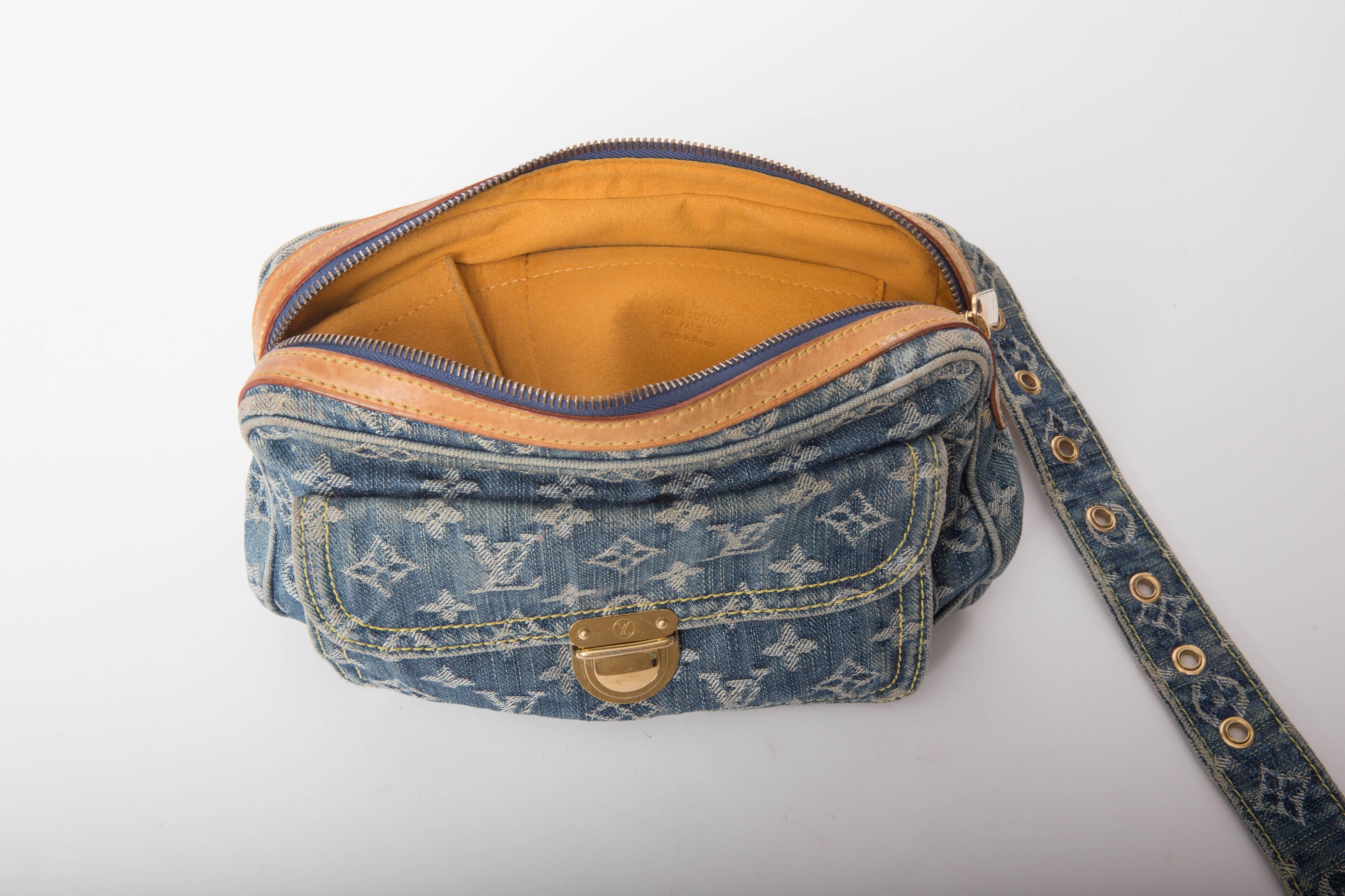 Louis Vuitton Denim Monogram Fanny Pack In Excellent Condition In Westhampton Beach, NY